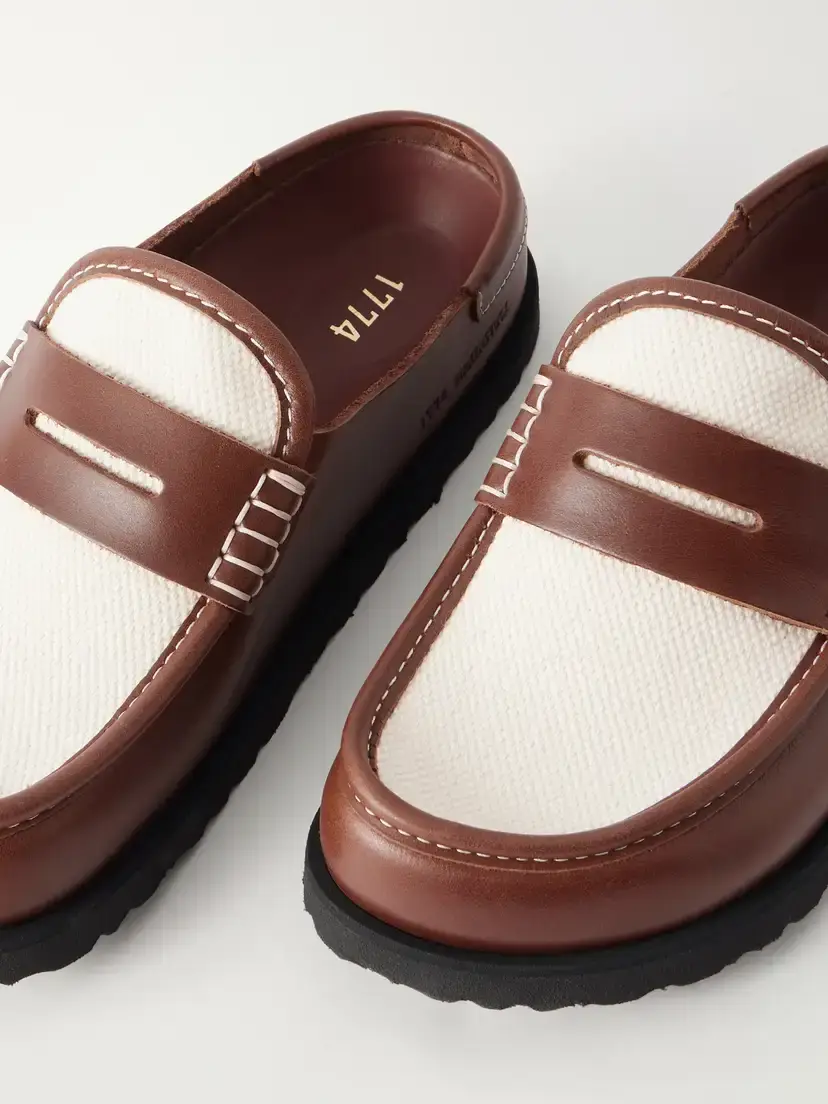 Birkenstock 1774 Naples Wrapped Canvas-trimmed Leather Loafers | Thumbnail 5 Birkenstock 1774 Naples Wrapped Canvas-trimmed Leather Loafers | Thumbnail 5
