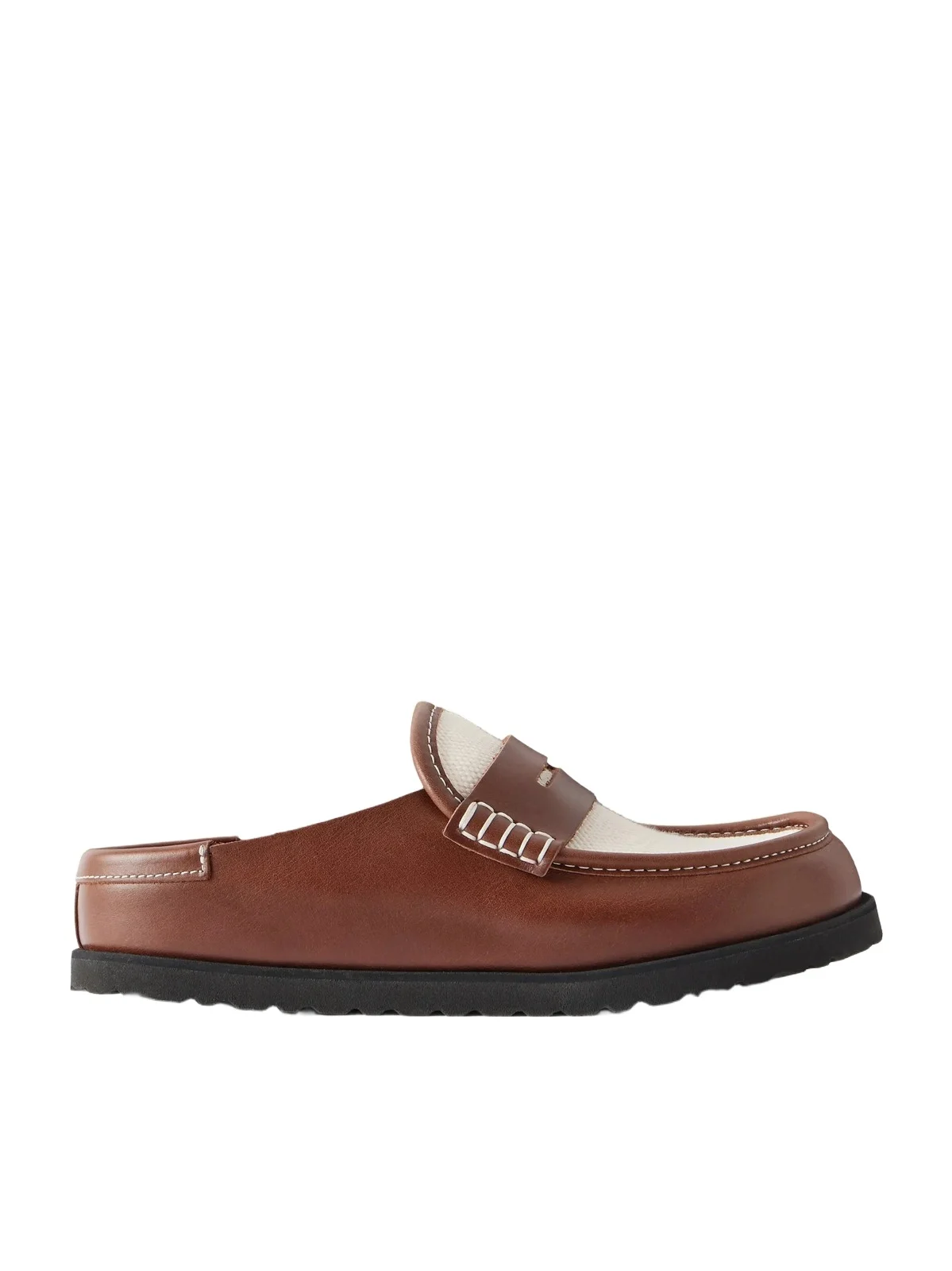 Birkenstock 1774 Naples Wrapped Canvas-trimmed Leather Loafers