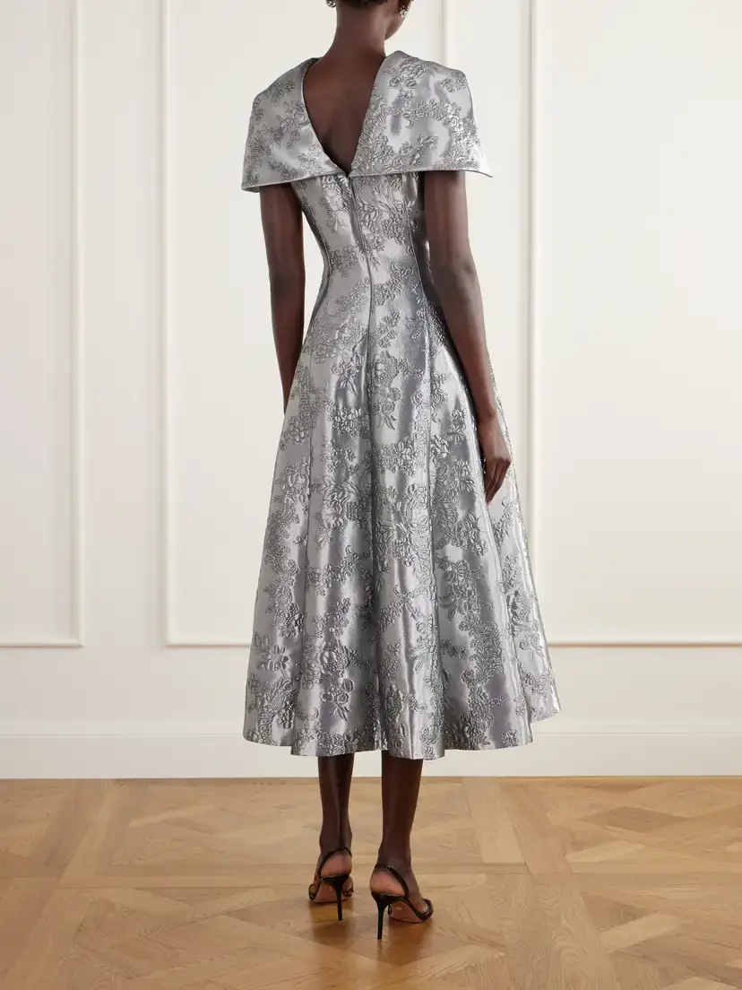 Emilia Wickstead Harlow Embroidered Metallic Cloqué Gown | Thumbnail 3 Emilia Wickstead Harlow Embroidered Metallic Cloqué Gown | Thumbnail 3