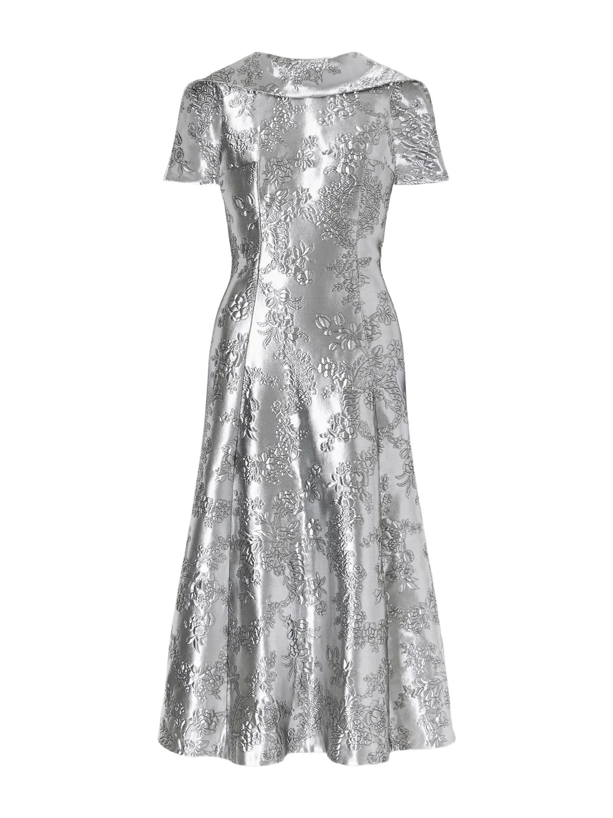 Harlow Embroidered Metallic Cloqué Gown