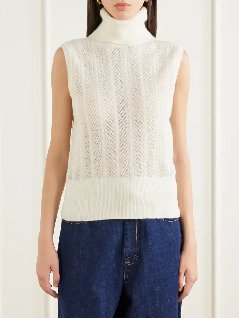 Veronica Beard Mazzy Cashmere Turtleneck Sweater Vest | Thumbnail 3 Veronica Beard Mazzy Cashmere Turtleneck Sweater Vest | Thumbnail 3