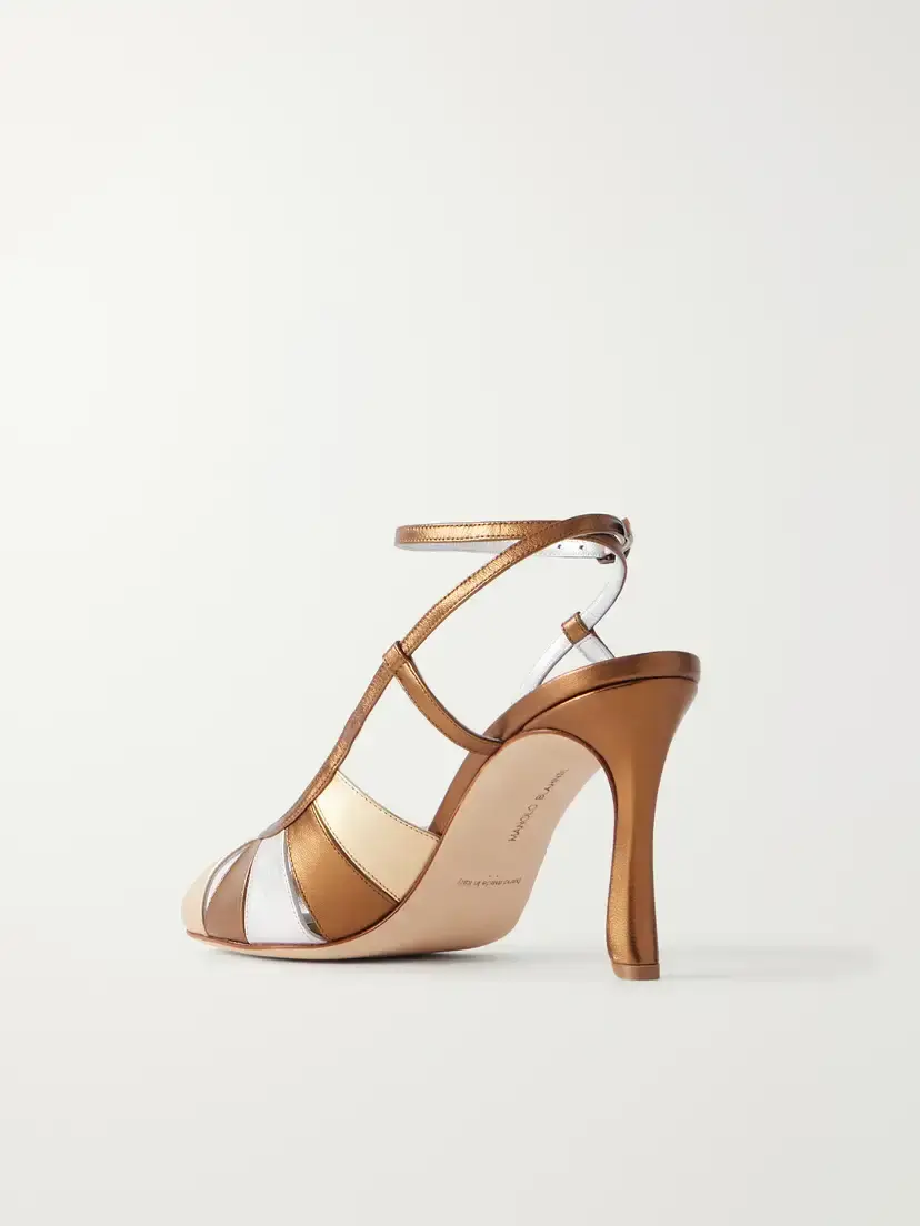 Manolo Blahnik Cloudadhi 90 Metallic Leather Sandals | Thumbnail 3 Manolo Blahnik Cloudadhi 90 Metallic Leather Sandals | Thumbnail 3