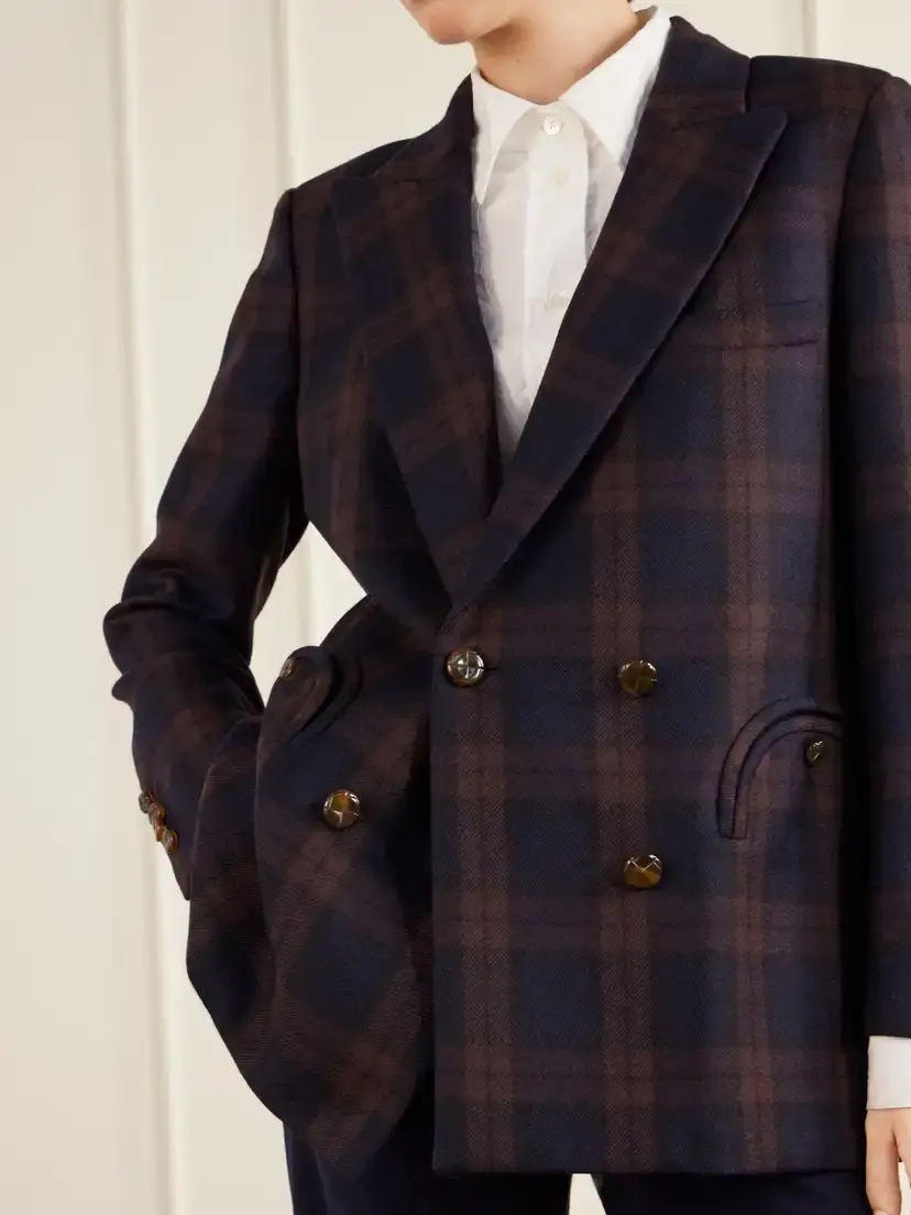 Blazé Milano Everynight Checked Double-breasted Wool Blazer | Thumbnail 5 Blazé Milano Everynight Checked Double-breasted Wool Blazer | Thumbnail 5