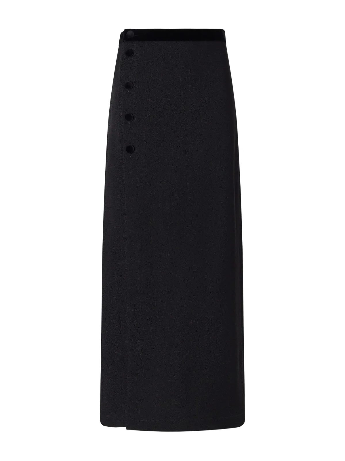 Blazé Milano Ara Velvet-trimmed Crepe Midi Skirt