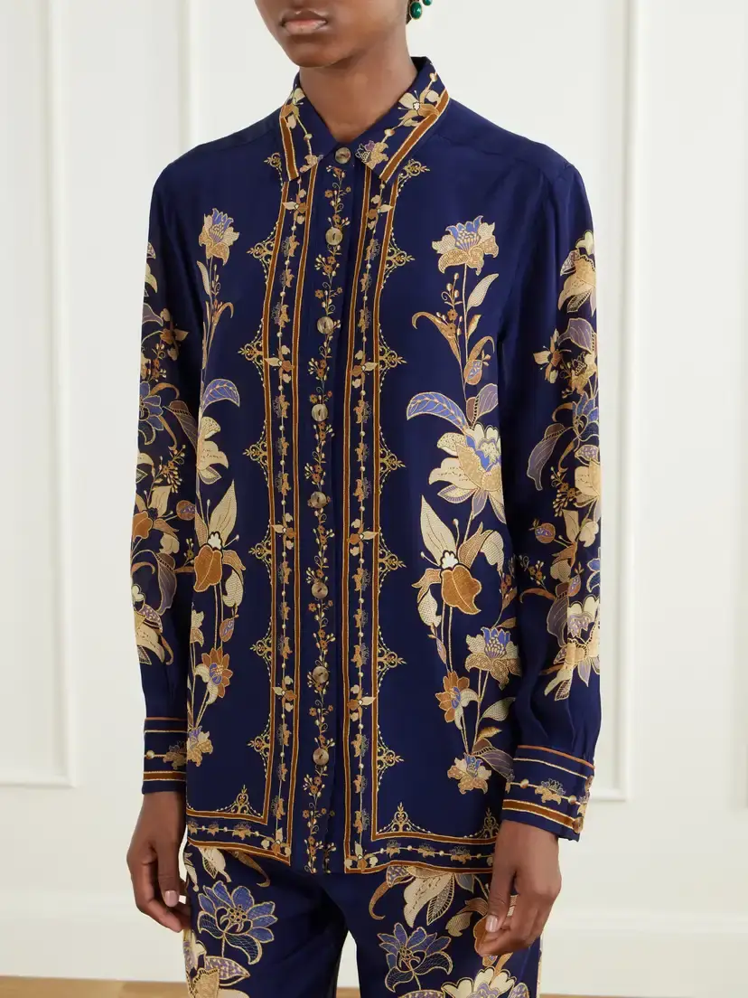 Farm Rio Liz Printed Crepe De Chine Shirt | Thumbnail 3 Farm Rio Liz Printed Crepe De Chine Shirt | Thumbnail 3