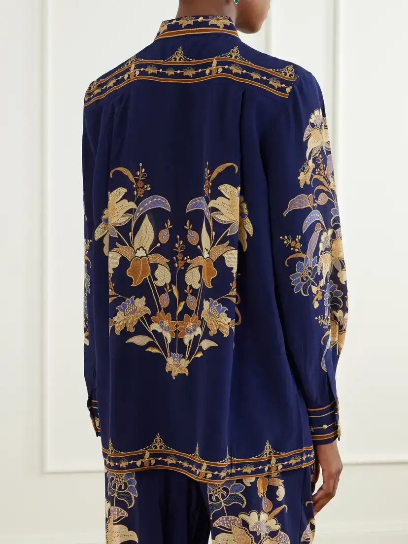 Farm Rio Liz Printed Crepe De Chine Shirt | Thumbnail 4 Farm Rio Liz Printed Crepe De Chine Shirt | Thumbnail 4
