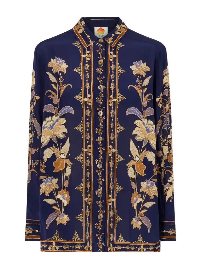 Liz Printed Crepe De Chine Shirt Liz Printed Crepe De Chine Shirt