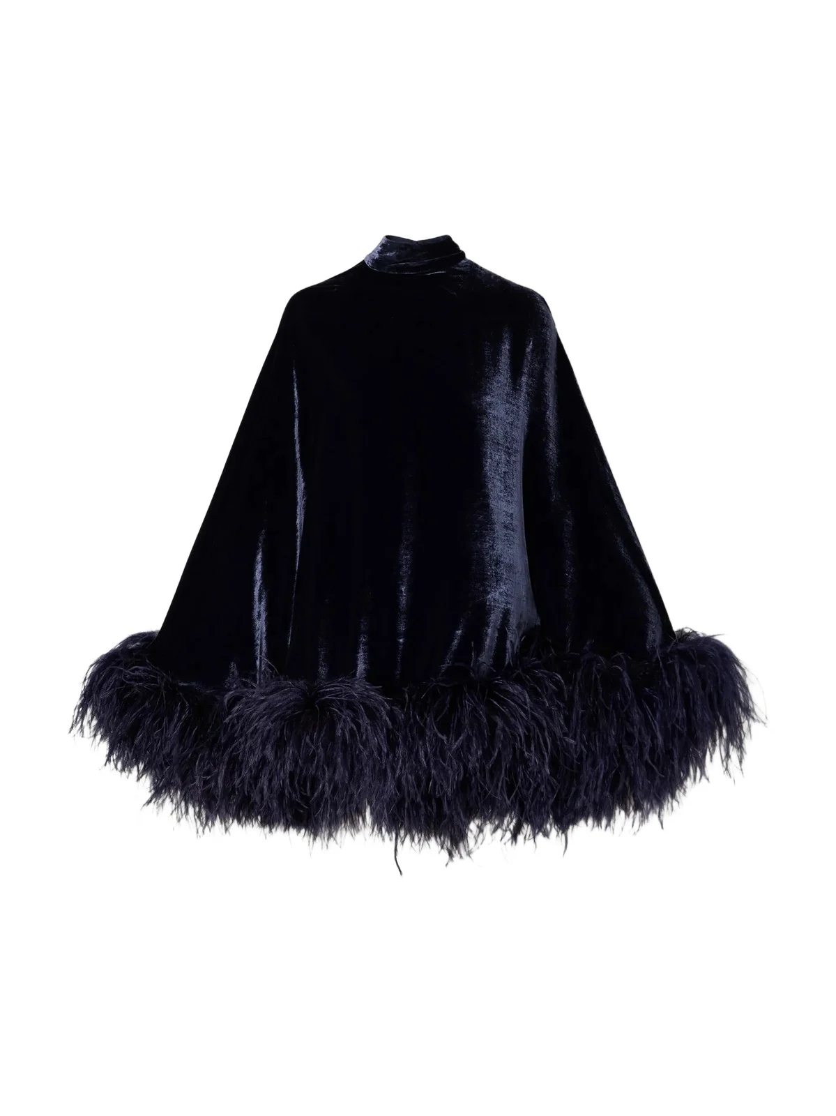 Taller Marmo Vegas Feather-trimmed Velvet Mini Dress