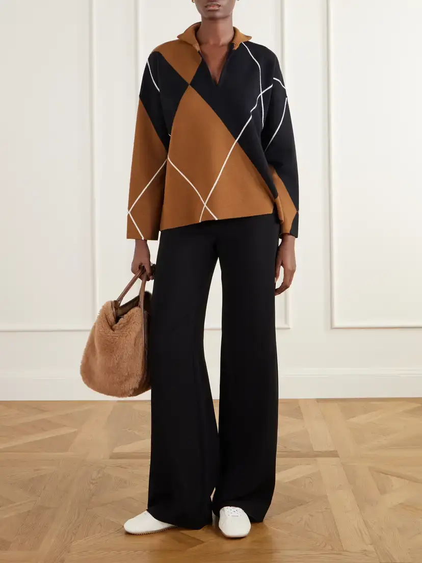 Max Mara Sala Argyle Wool Sweater | Thumbnail 2 Max Mara Sala Argyle Wool Sweater | Thumbnail 2
