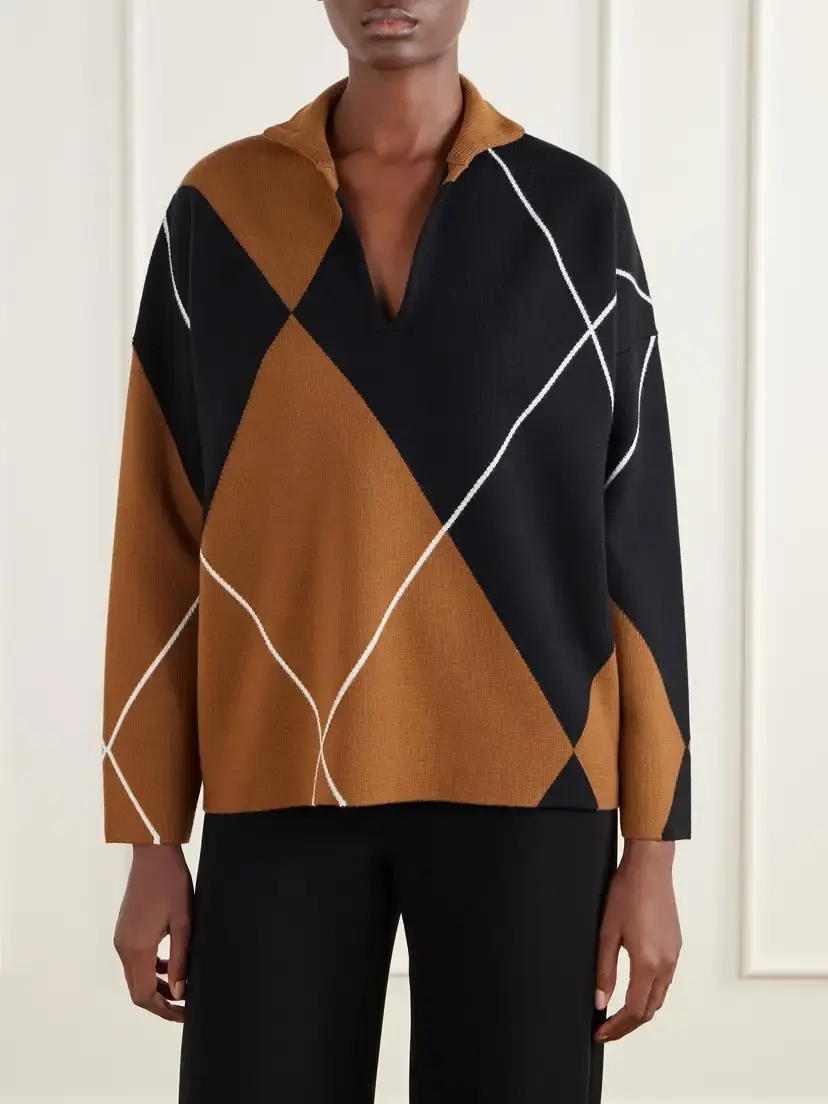Max Mara Sala Argyle Wool Sweater | Thumbnail 3 Max Mara Sala Argyle Wool Sweater | Thumbnail 3