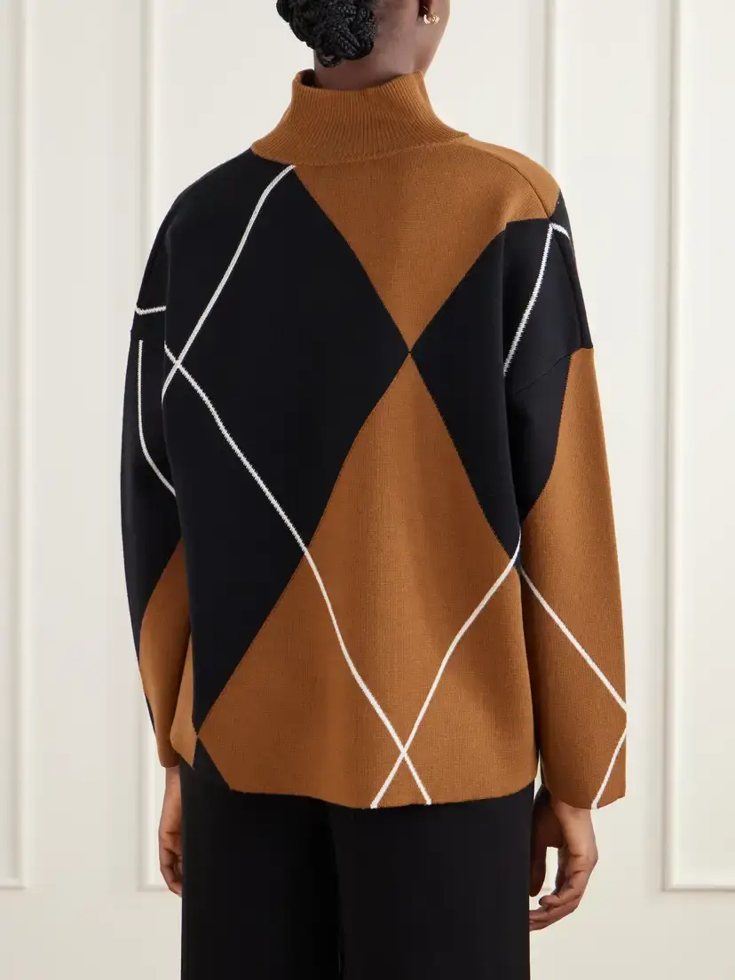 Max Mara Sala Argyle Wool Sweater | Thumbnail 4 Max Mara Sala Argyle Wool Sweater | Thumbnail 4