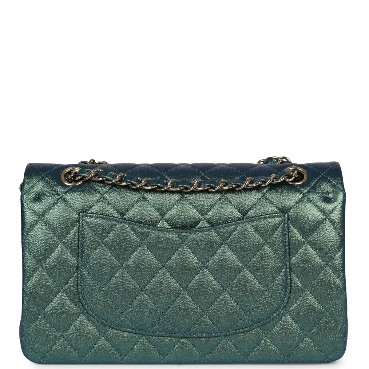 Chanel Chanel Medium Classic Double Flap Bag Green Iridescent Caviar Light Gold Hardware | Thumbnail 4 Chanel Chanel Medium Classic Double Flap Bag Green Iridescent Caviar Light Gold Hardware | Thumbnail 4