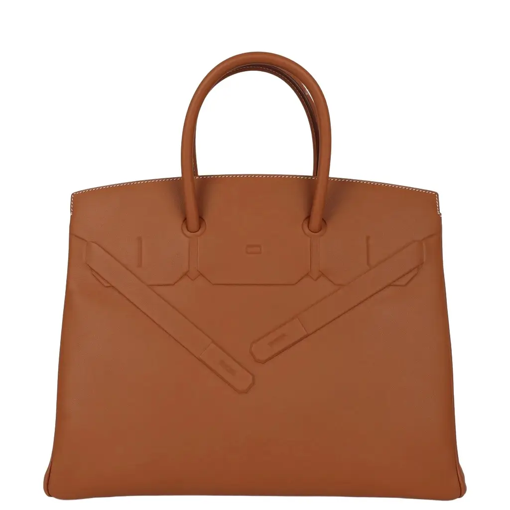 HERMÈS Hermes Birkin Shadow 35 Gold Swift Palladium Hardware