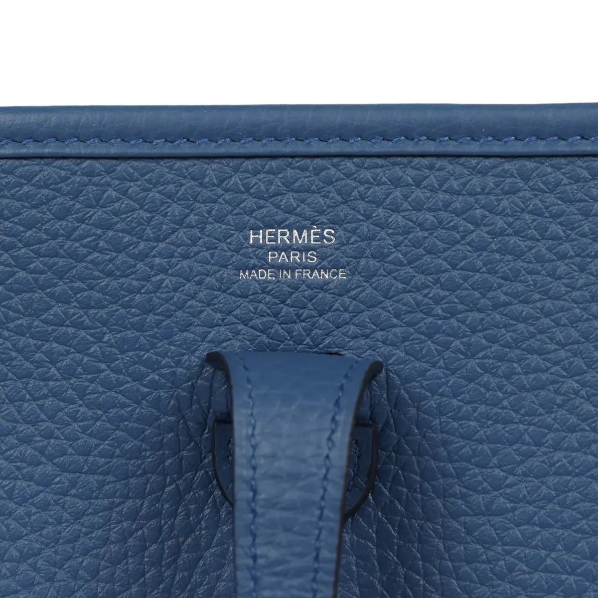 HERMÈS Hermes Evelyne 23 Bleu Tie Clemence Palladium Hardware | Thumbnail 7 HERMÈS Hermes Evelyne 23 Bleu Tie Clemence Palladium Hardware | Thumbnail 7