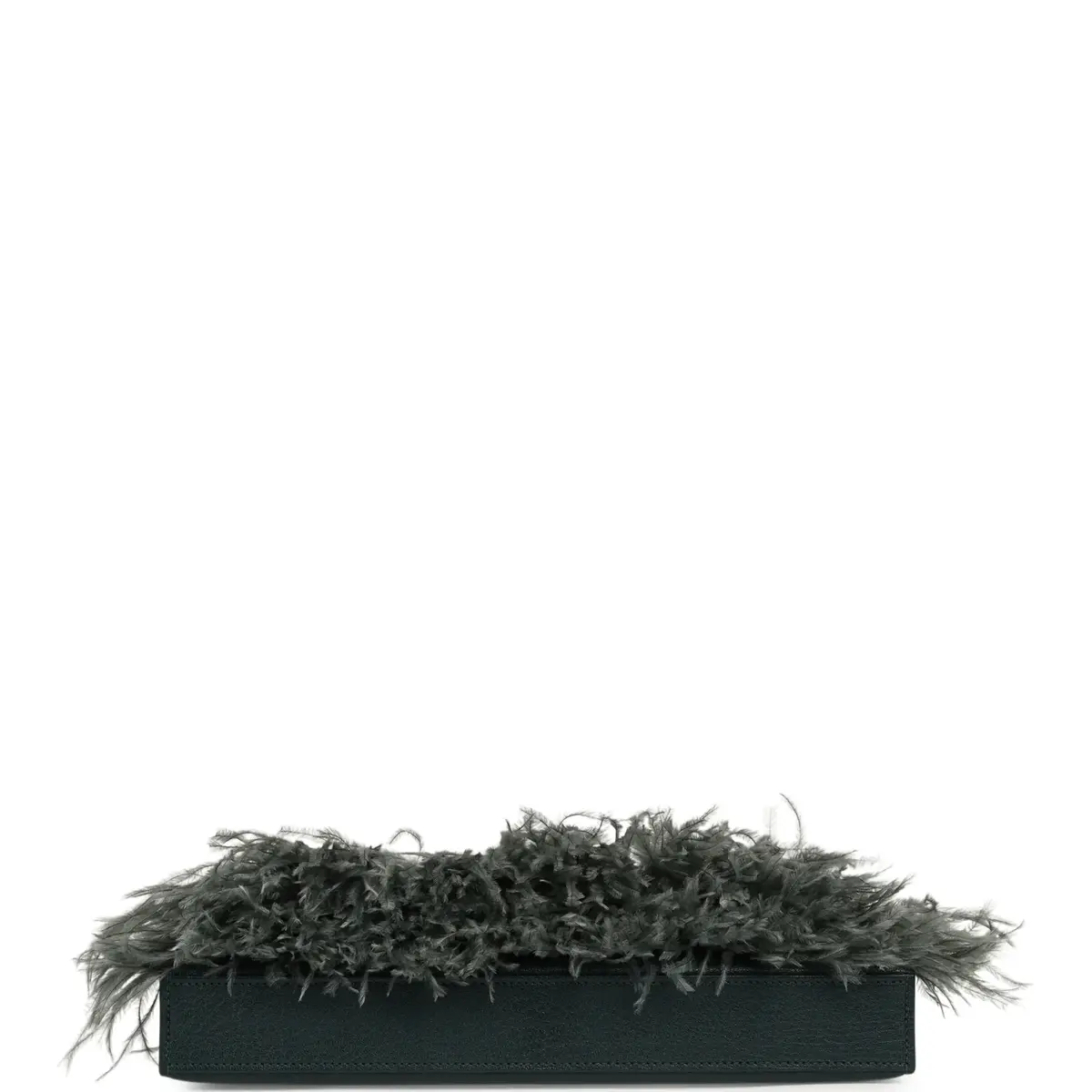 HERMÈS Hermes Kelly Elan Foile Vert Cypress Chevre Chamkila and Ostrich Feathers Palladium Hardware | Thumbnail 6