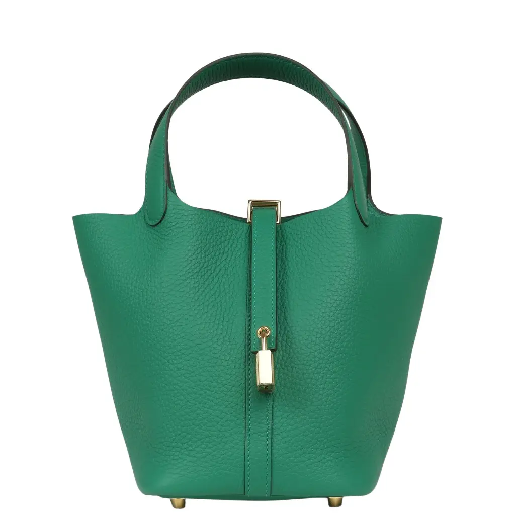 Hermes Picotin Lock 18 Vert Vertigo Clemence Gold Hardware Hermes Picotin Lock 18 Vert Vertigo Clemence Gold Hardware