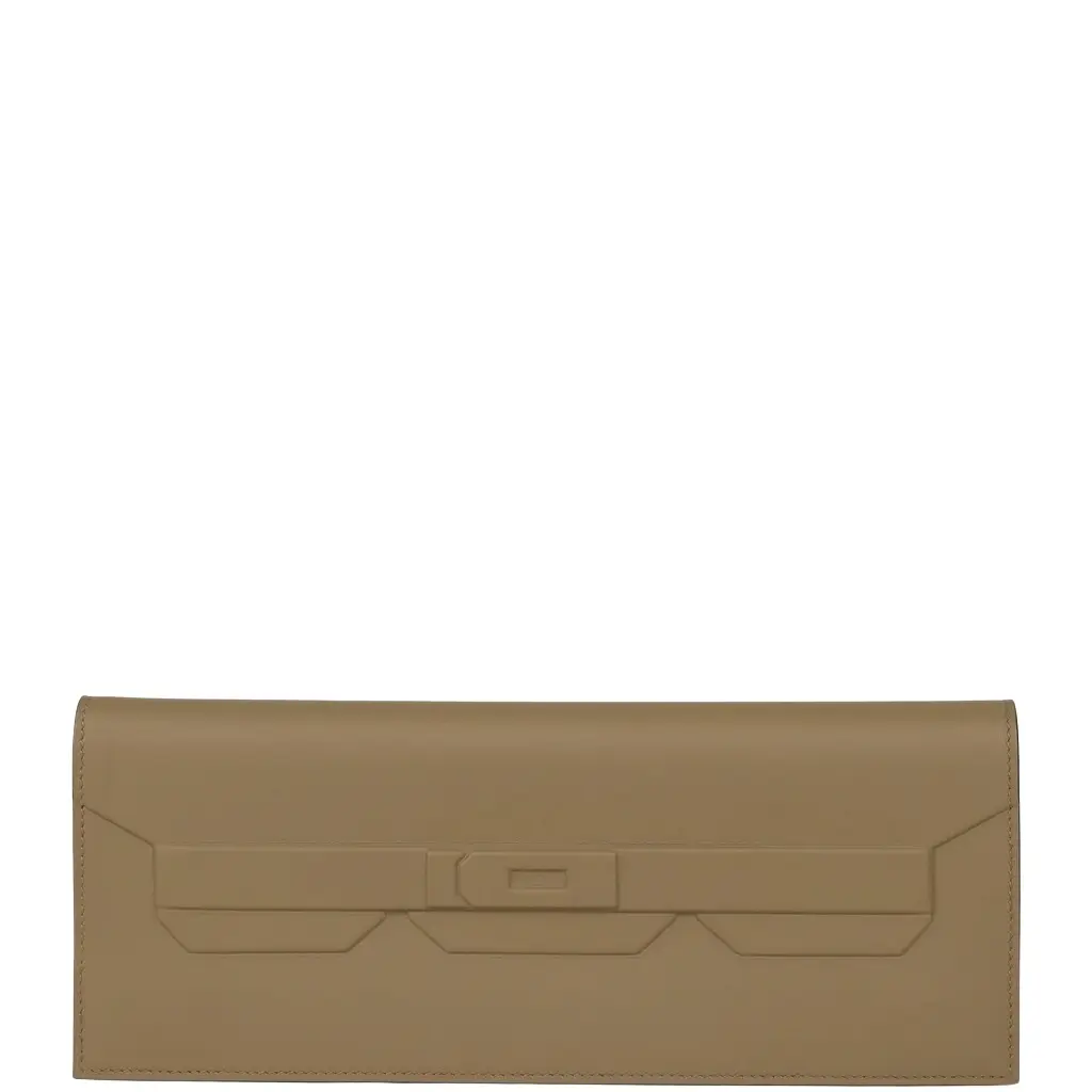 HERMÈS Hermes Shadow Birkin Clutch Beige Marfa Swift