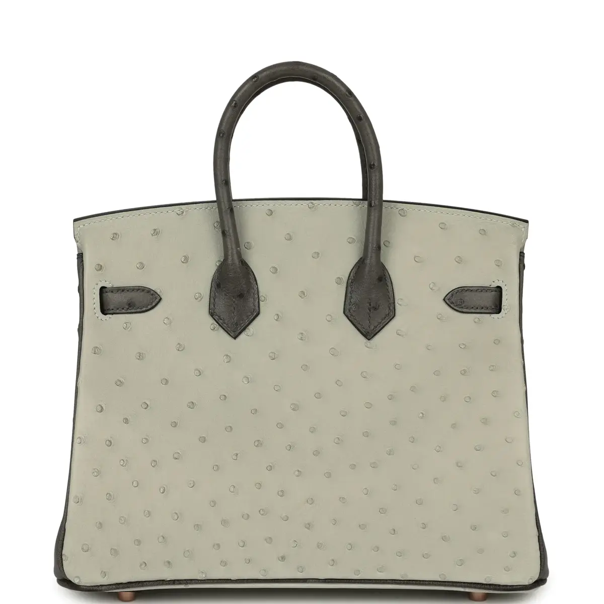 HERMÈS Hermes Special Order (HSS) Birkin 25 Gris Perle, Graphite Ostrich Rose Gold Hardware | Thumbnail 4