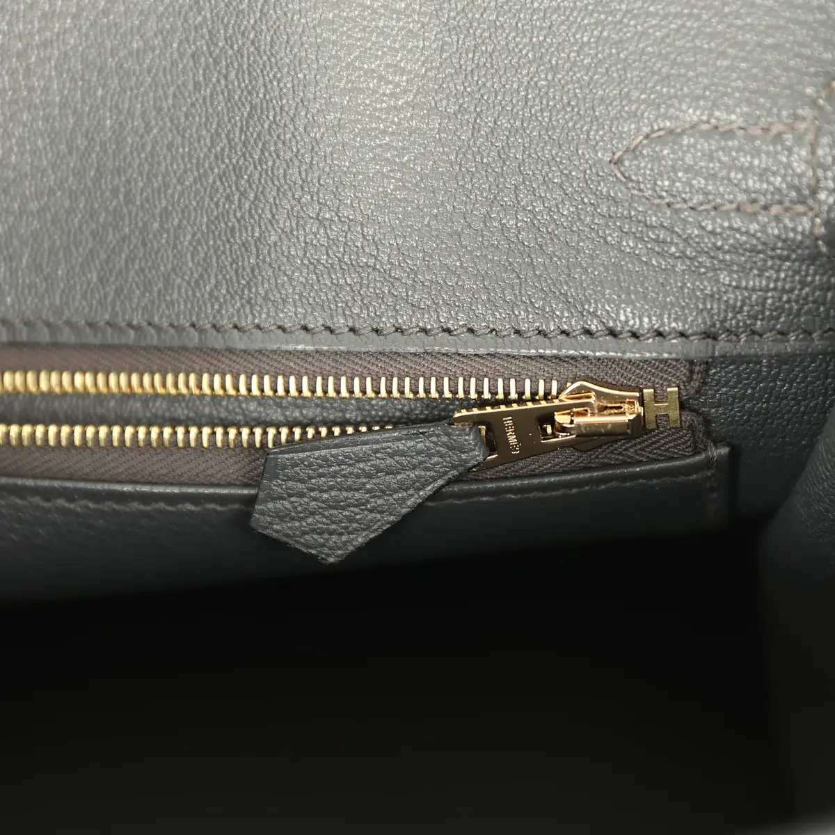 HERMÈS Hermes Special Order (HSS) Birkin 25 Gris Perle, Graphite Ostrich Rose Gold Hardware | Thumbnail 9