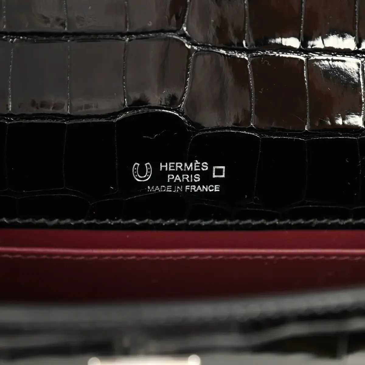 HERMÈS Hermes Special Order (HSS) Kelly Pochette Black Verso Shiny Alligator Palladium Hardware | Thumbnail 7 HERMÈS Hermes Special Order (HSS) Kelly Pochette Black Verso Shiny Alligator Palladium Hardware | Thumbnail 7