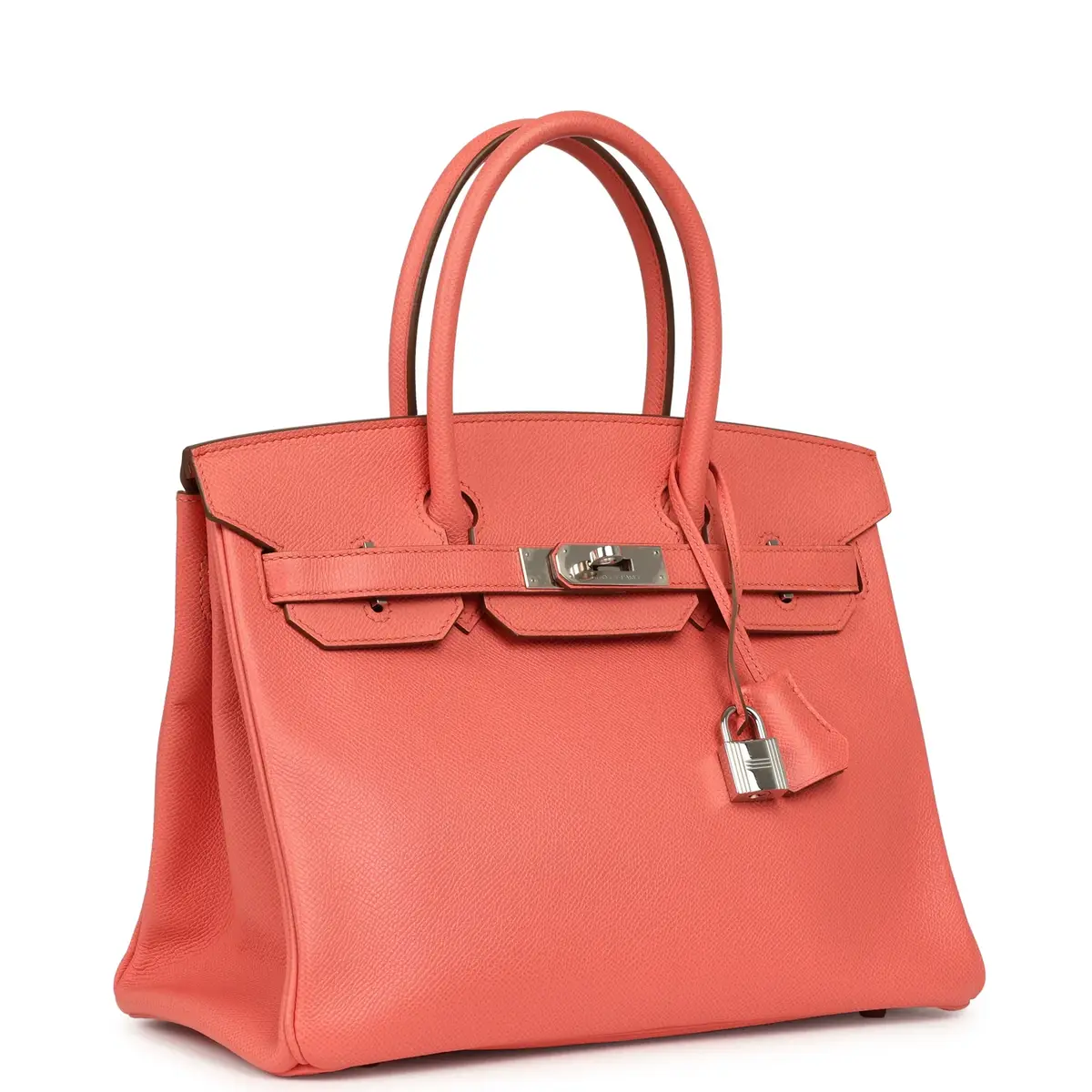 HERMÈS Pre-owned Hermes Birkin 30 Flamingo Epsom Palladium Hardware | Thumbnail 2