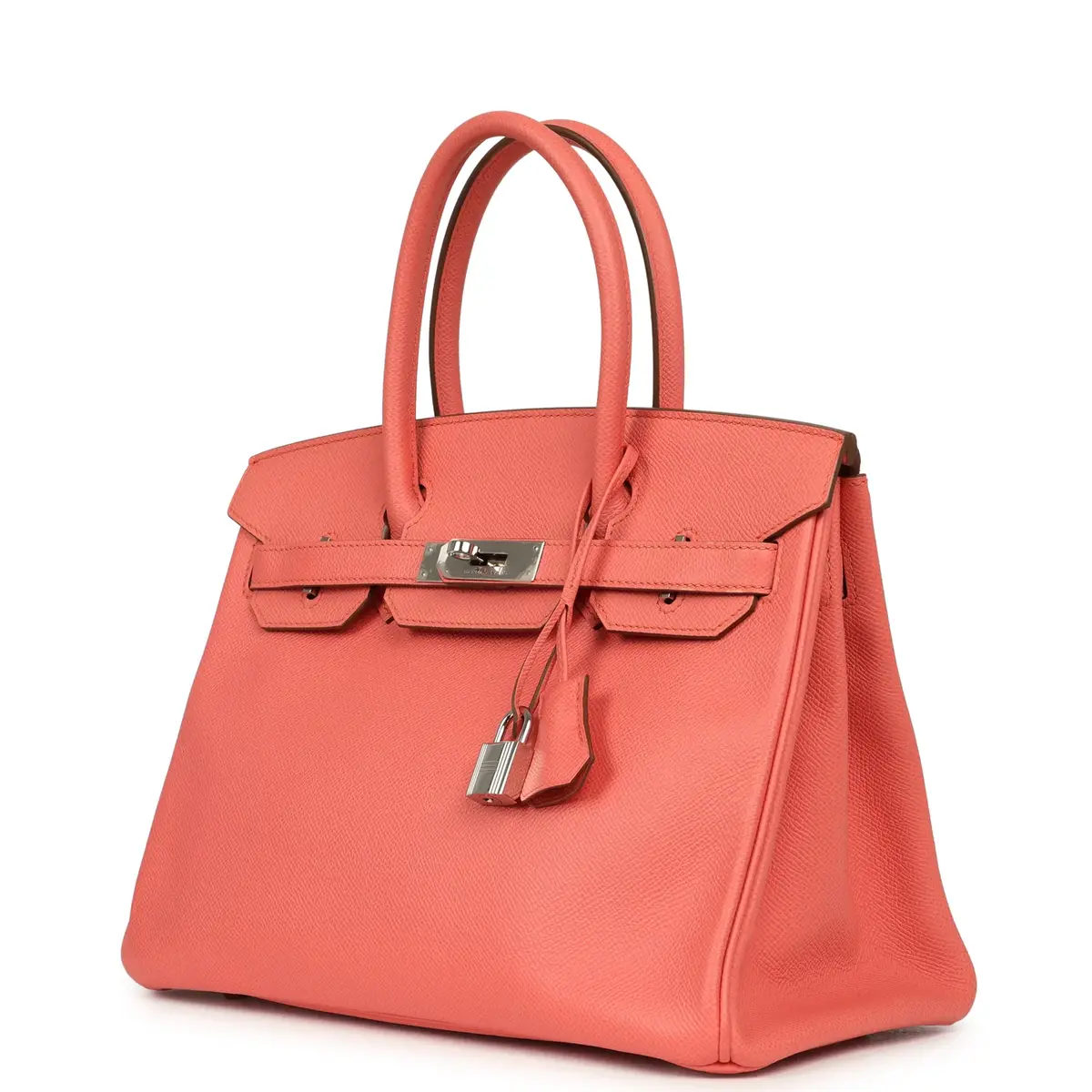HERMÈS Pre-owned Hermes Birkin 30 Flamingo Epsom Palladium Hardware | Thumbnail 5