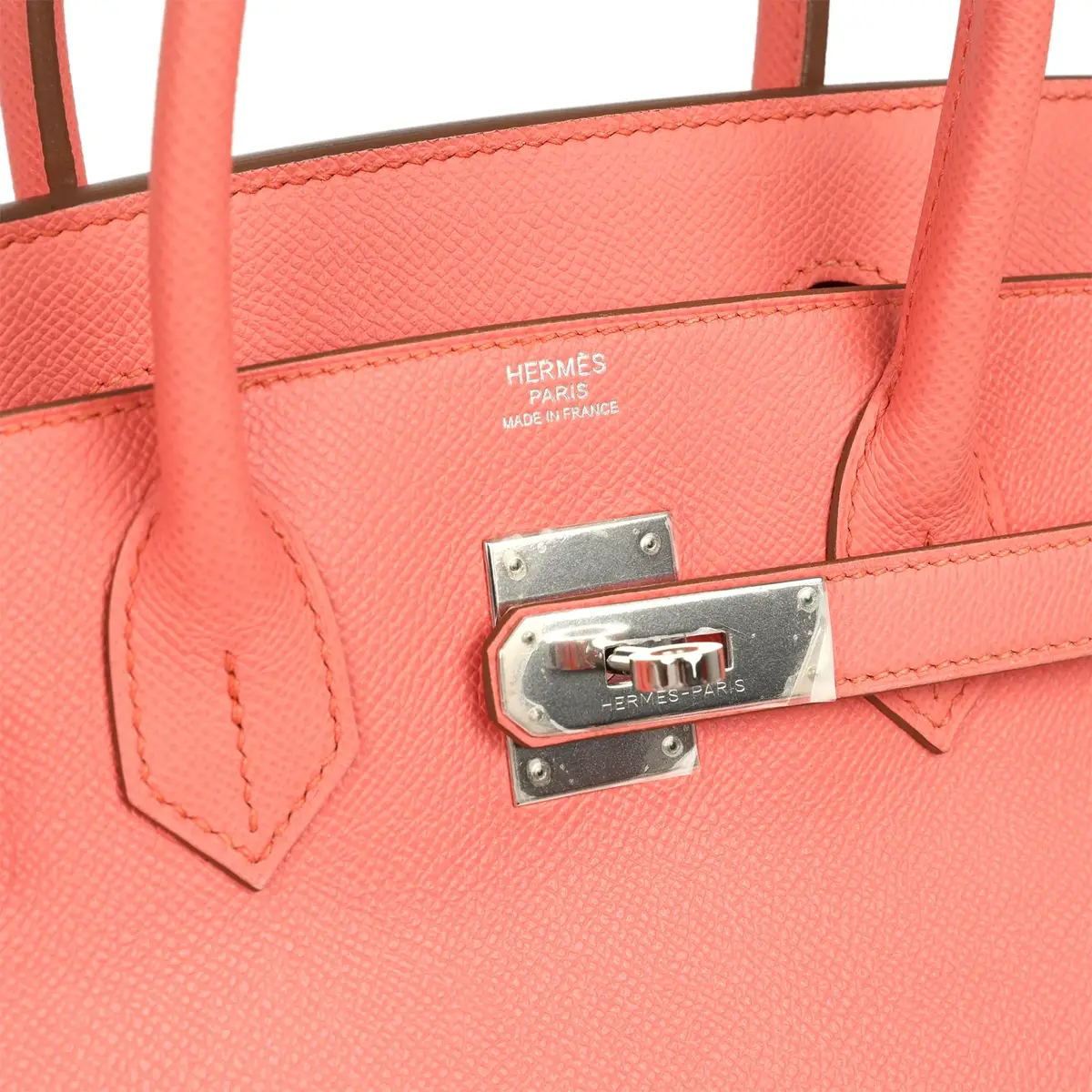 HERMÈS Pre-owned Hermes Birkin 30 Flamingo Epsom Palladium Hardware | Thumbnail 7