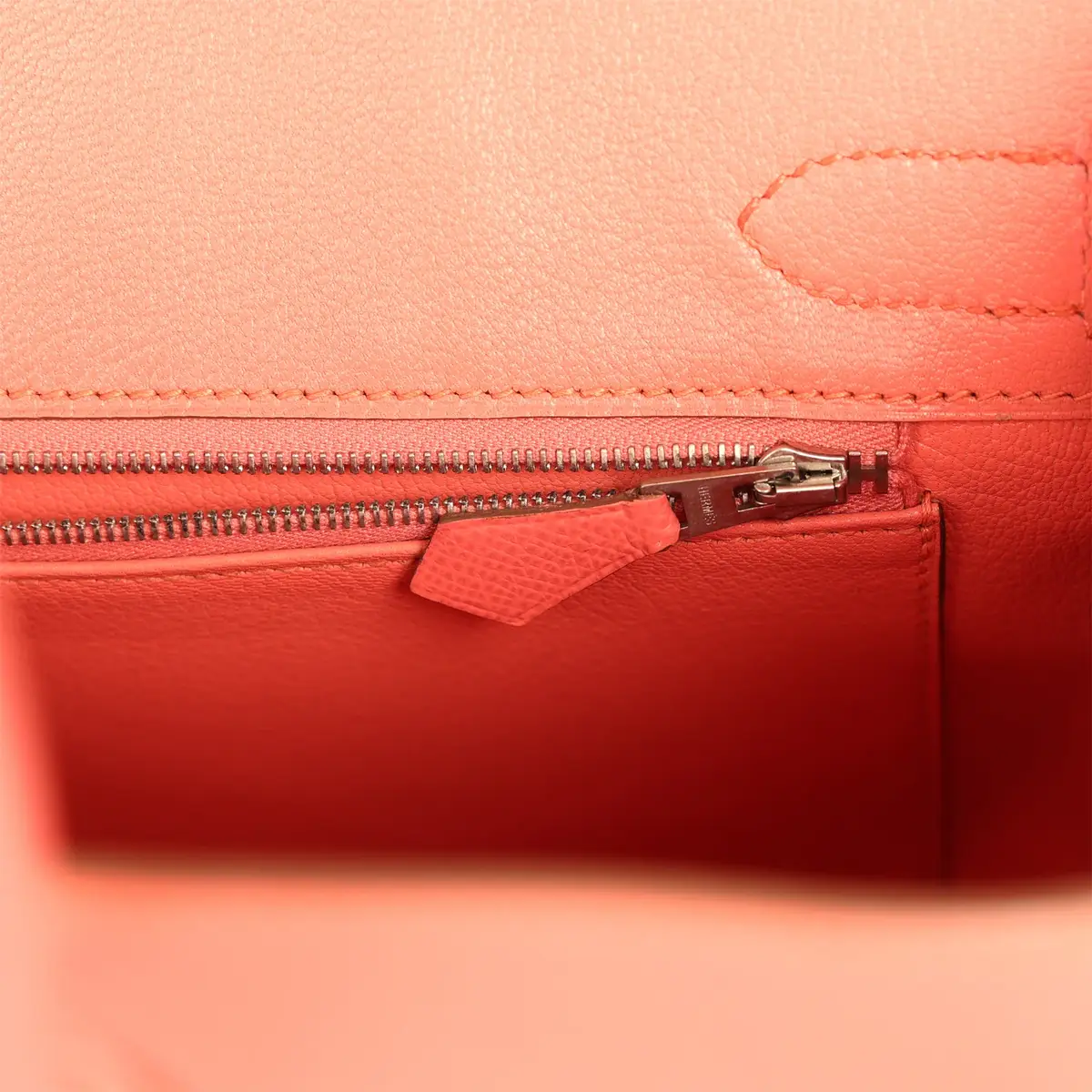HERMÈS Pre-owned Hermes Birkin 30 Flamingo Epsom Palladium Hardware | Thumbnail 9