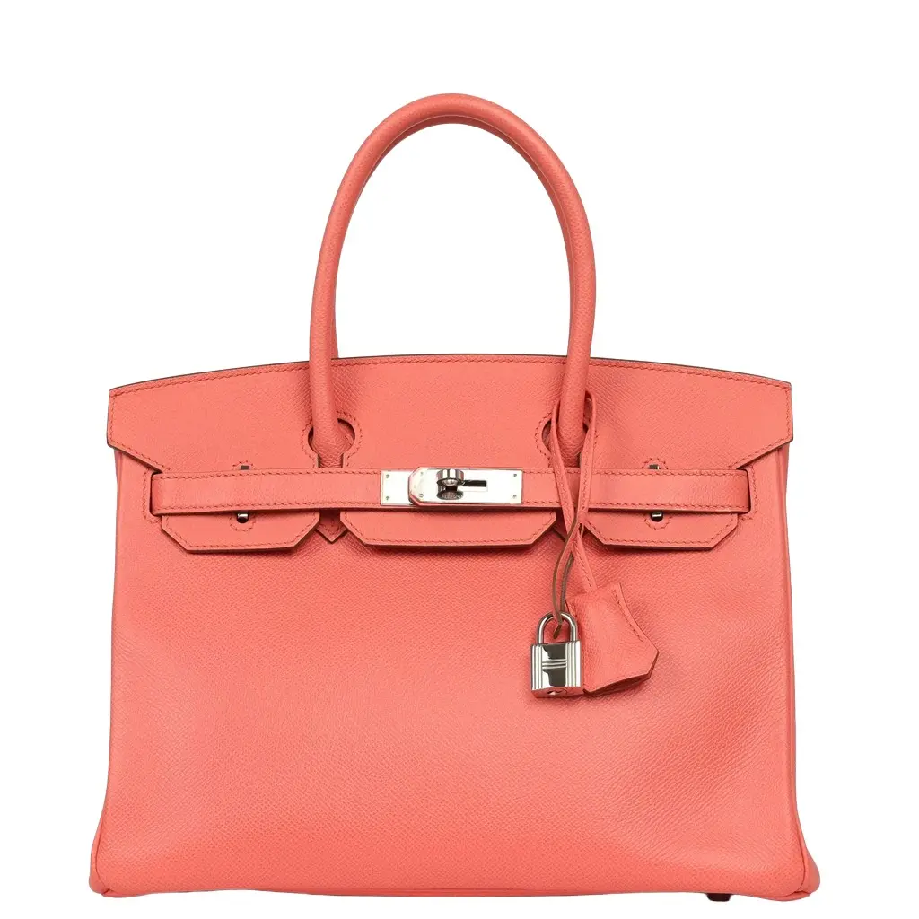 HERMÈS Pre-owned Hermes Birkin 30 Flamingo Epsom Palladium Hardware