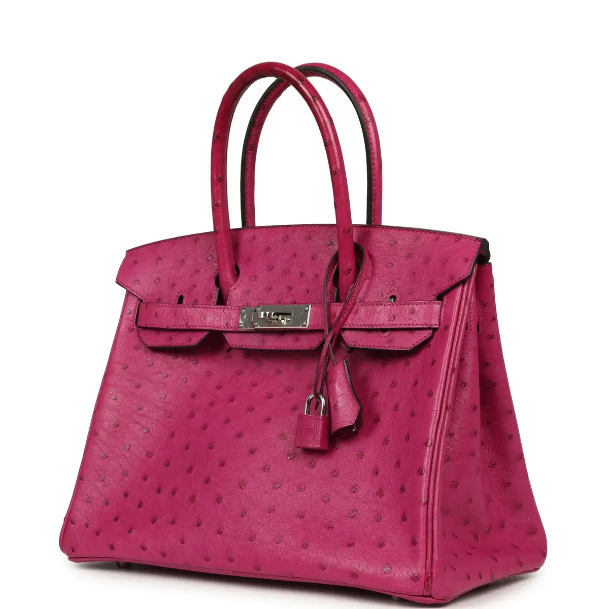 HERMÈS Pre-owned Hermes Birkin 30 Rose Pourpre Ostrich Palladium Hardware | Thumbnail 5 HERMÈS Pre-owned Hermes Birkin 30 Rose Pourpre Ostrich Palladium Hardware | Thumbnail 5