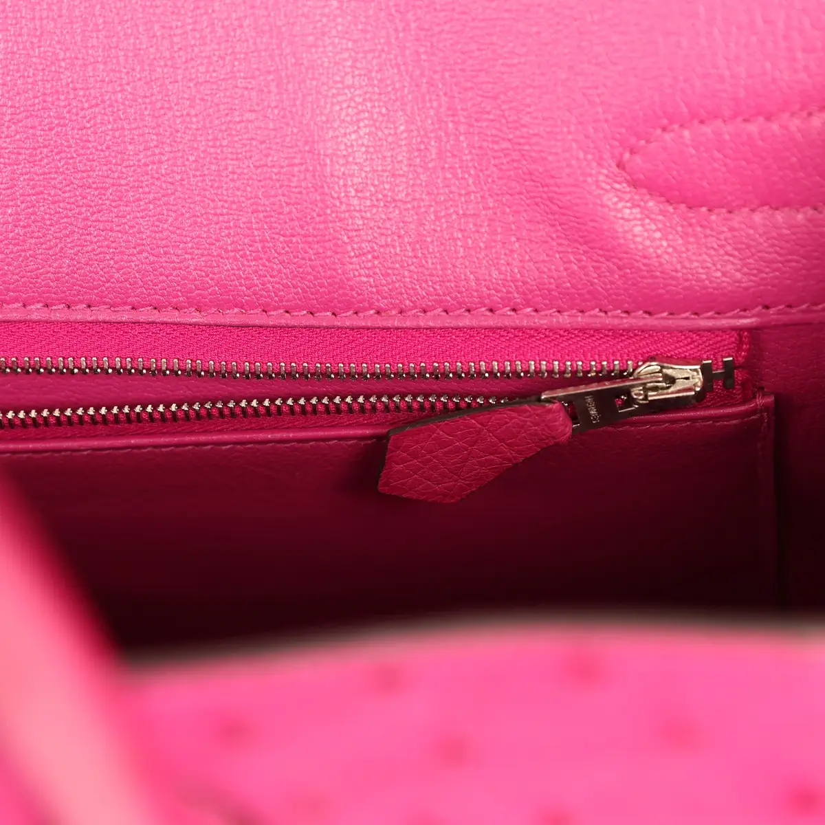 HERMÈS Pre-owned Hermes Birkin 30 Rose Pourpre Ostrich Palladium Hardware | Thumbnail 9 HERMÈS Pre-owned Hermes Birkin 30 Rose Pourpre Ostrich Palladium Hardware | Thumbnail 9