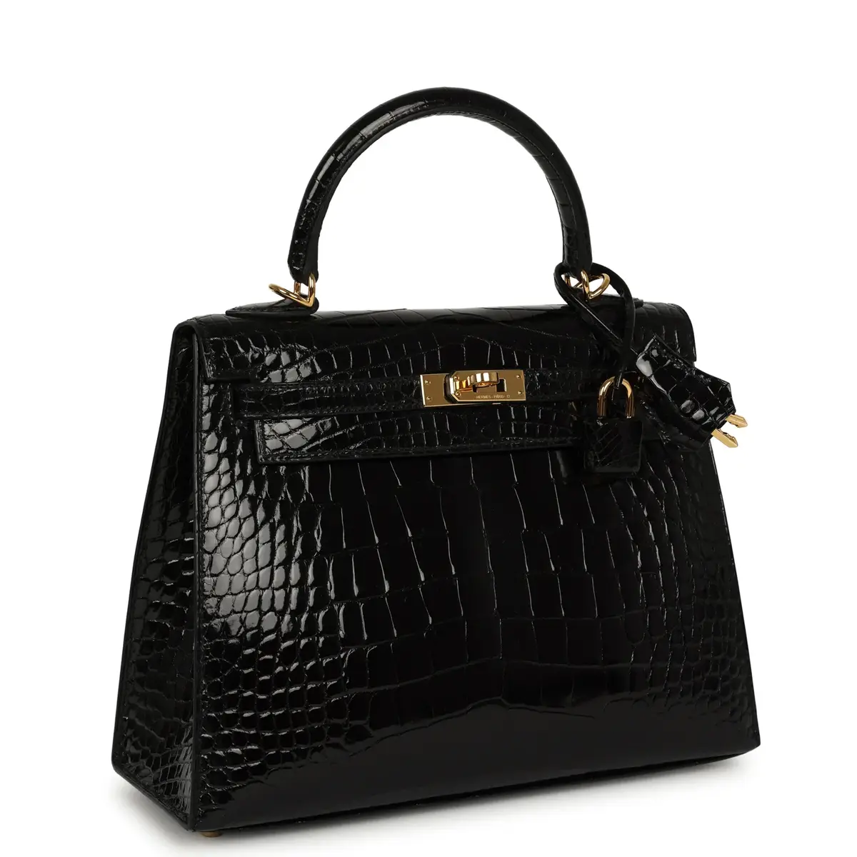 HERMÈS Pre-owned Hermes Kelly Sellier 25 Black Shiny Alligator Gold Hardware | Thumbnail 2 HERMÈS Pre-owned Hermes Kelly Sellier 25 Black Shiny Alligator Gold Hardware | Thumbnail 2