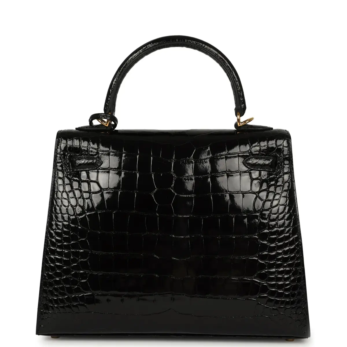 HERMÈS Pre-owned Hermes Kelly Sellier 25 Black Shiny Alligator Gold Hardware | Thumbnail 4 HERMÈS Pre-owned Hermes Kelly Sellier 25 Black Shiny Alligator Gold Hardware | Thumbnail 4