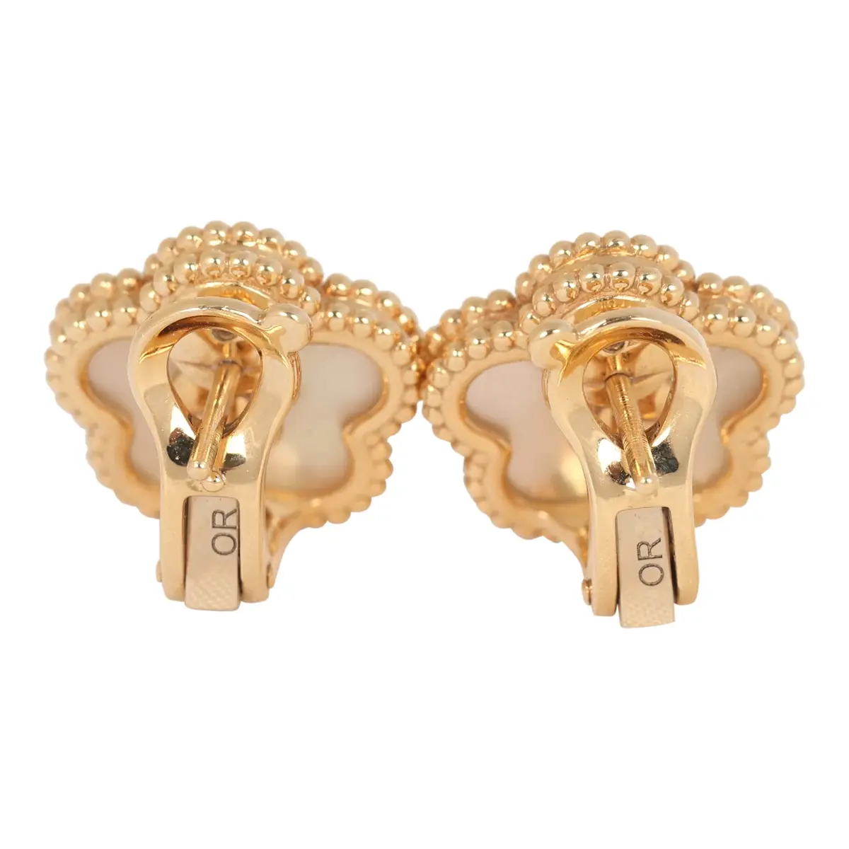 Van Cleef & Arpels Van Cleef & Arpels Lucky Spring Plum Blossom Earrings White Mother of Pearl 18K Yellow Gold | Thumbnail 5 Van Cleef & Arpels Van Cleef & Arpels Lucky Spring Plum Blossom Earrings White Mother of Pearl 18K Yellow Gold | Thumbnail 5