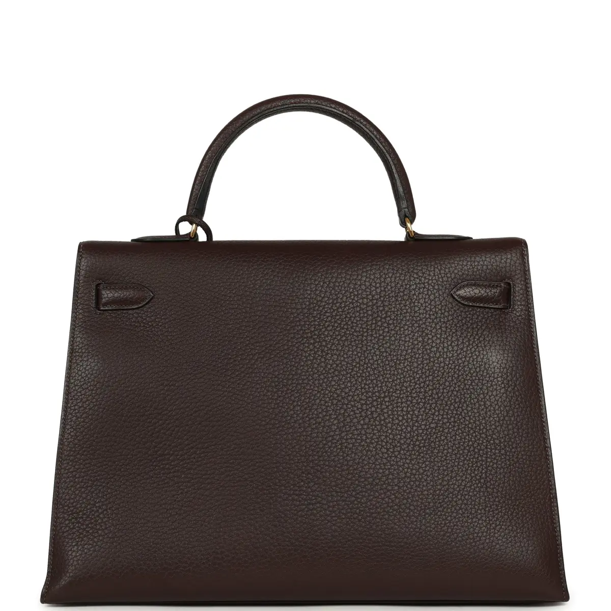 HERMÈS Vintage Hermes Kelly Sellier 35 Chocolat Fjord Gold Hardware | Thumbnail 4 HERMÈS Vintage Hermes Kelly Sellier 35 Chocolat Fjord Gold Hardware | Thumbnail 4