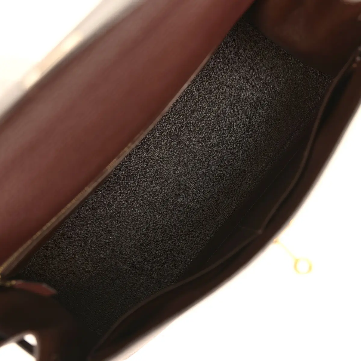 HERMÈS Vintage Hermes Kelly Sellier 35 Chocolat Fjord Gold Hardware | Thumbnail 8 HERMÈS Vintage Hermes Kelly Sellier 35 Chocolat Fjord Gold Hardware | Thumbnail 8