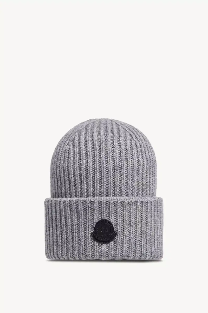 Moncler Leather Logo Cashmere Beanie | Thumbnail 2 Moncler Leather Logo Cashmere Beanie | Thumbnail 2
