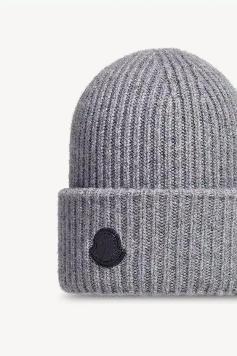 Moncler Leather Logo Cashmere Beanie | Thumbnail 4 Moncler Leather Logo Cashmere Beanie | Thumbnail 4