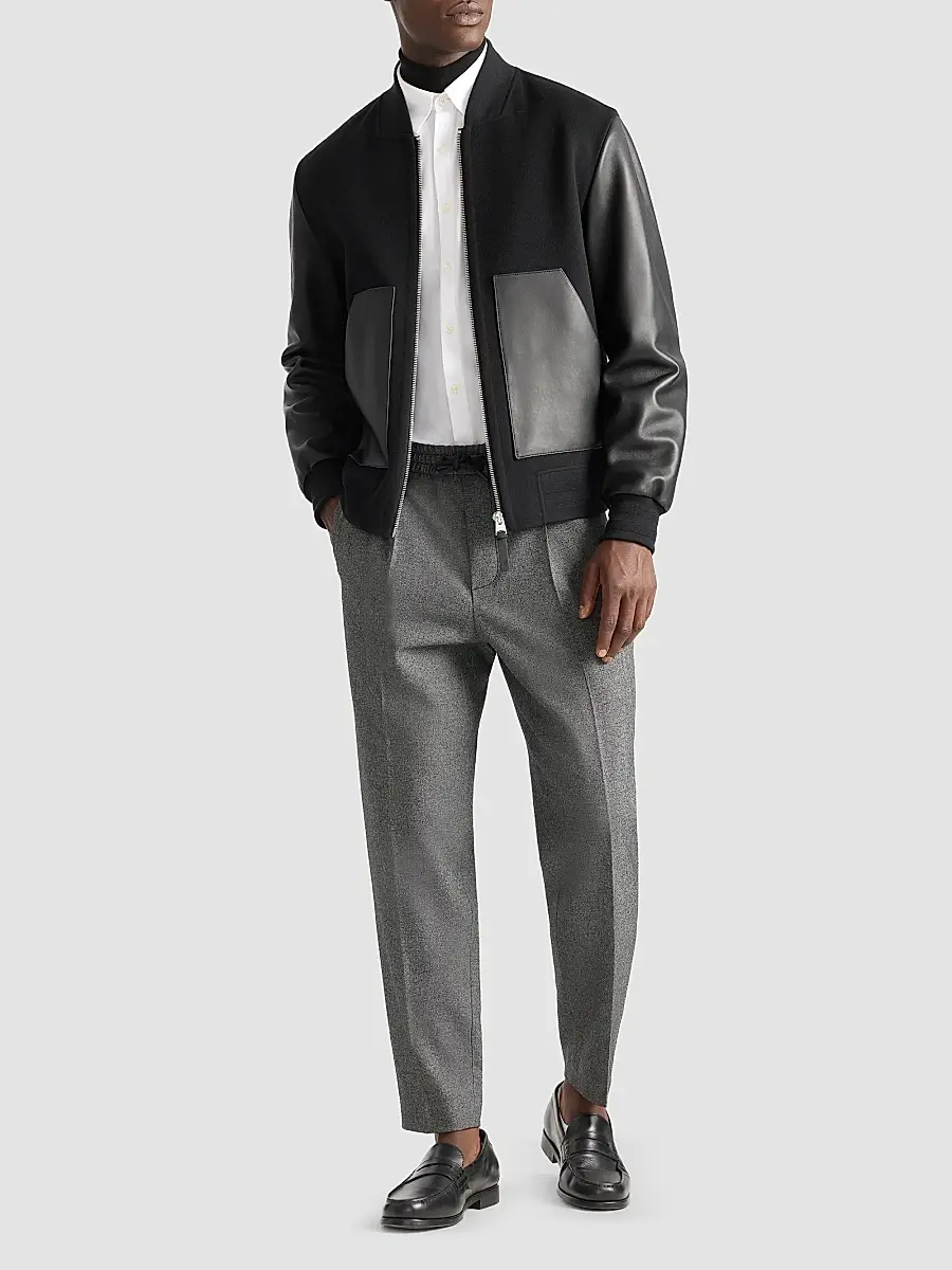 Mackage Men's Tripp Leather Pocket Bomber Jacket | Thumbnail 2