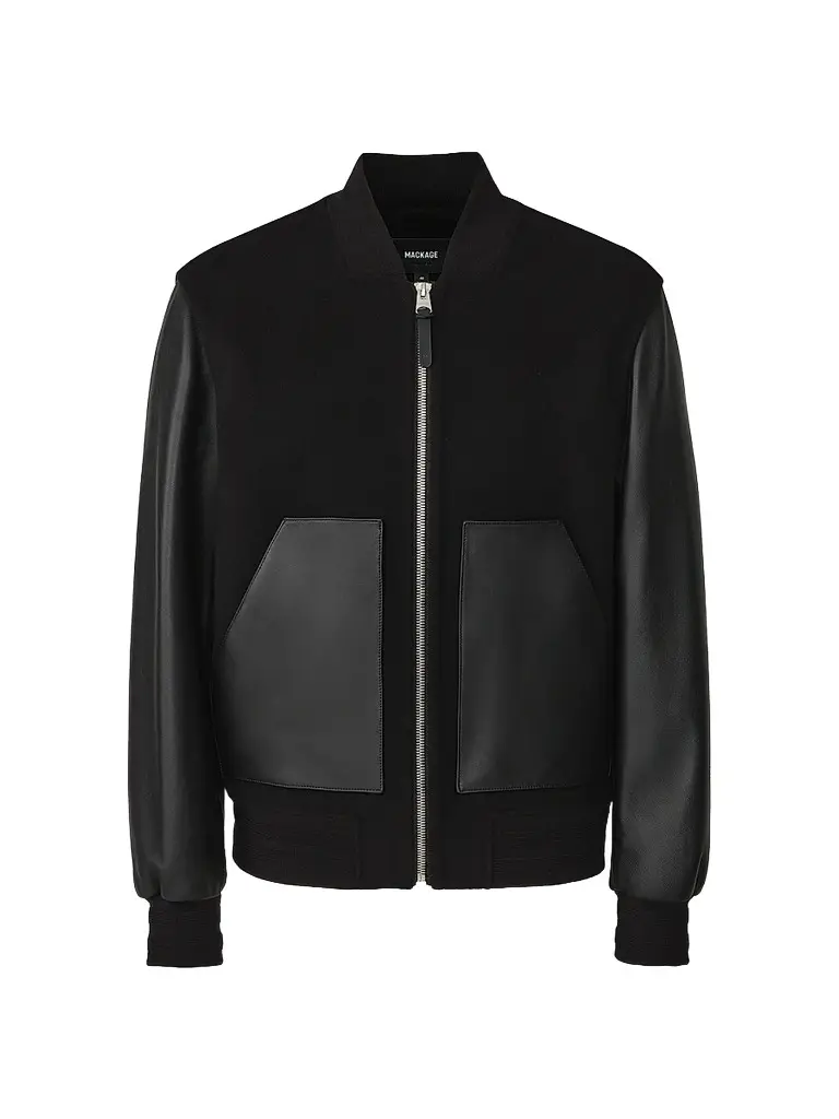 Mackage Men's Tripp Leather Pocket Bomber Jacket