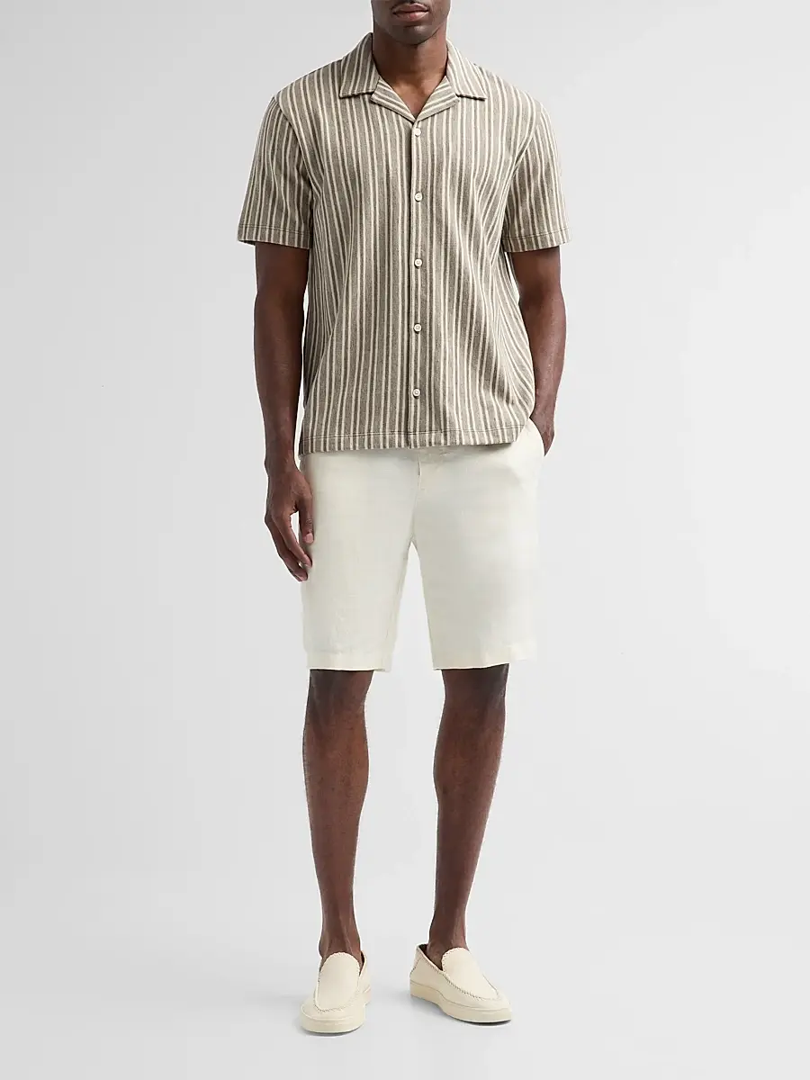 Vince Men's Cabana Striped Camp Shirt | Thumbnail 2 Vince Men's Cabana Striped Camp Shirt | Thumbnail 2