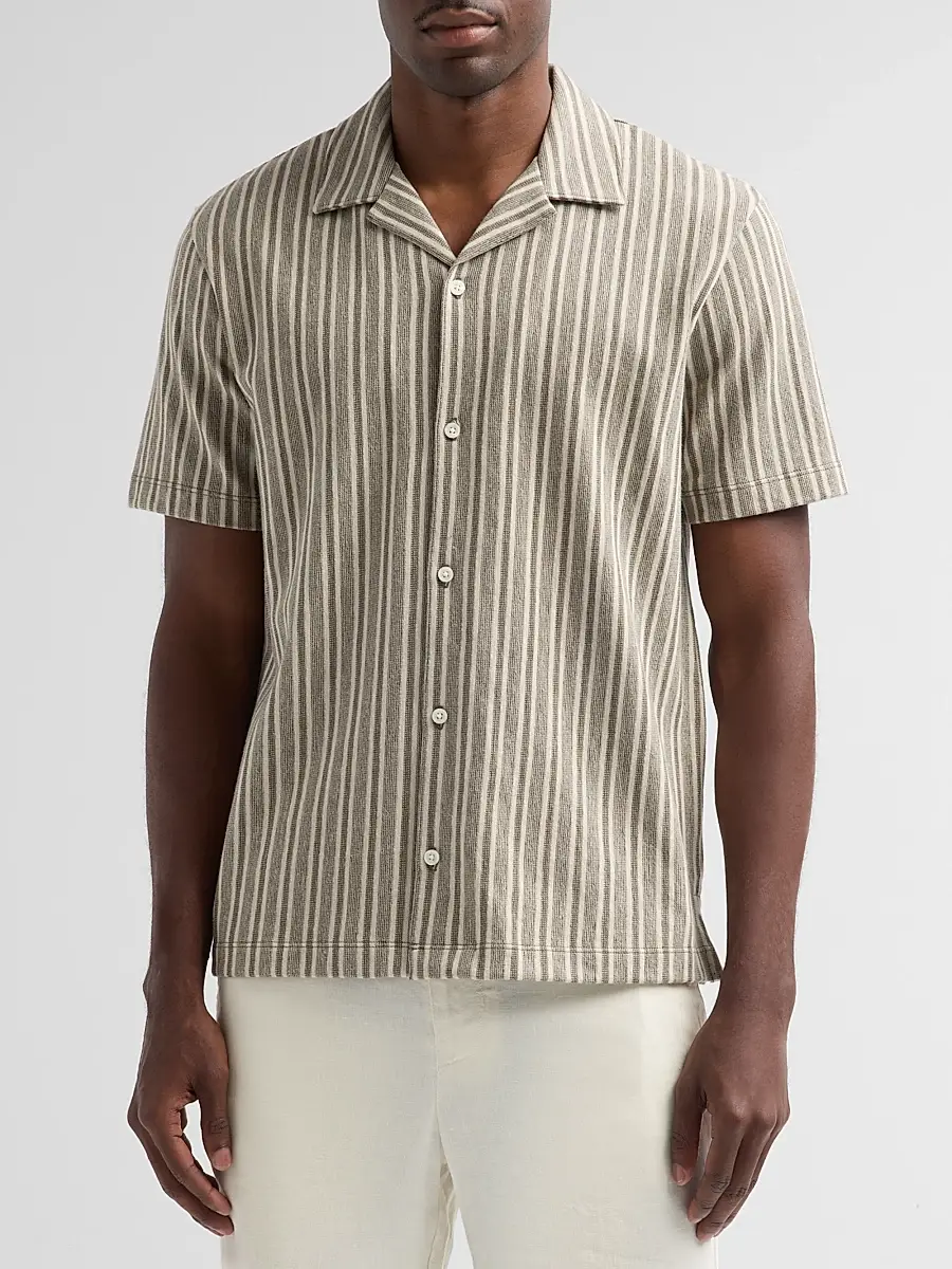 Vince Men's Cabana Striped Camp Shirt | Thumbnail 4 Vince Men's Cabana Striped Camp Shirt | Thumbnail 4