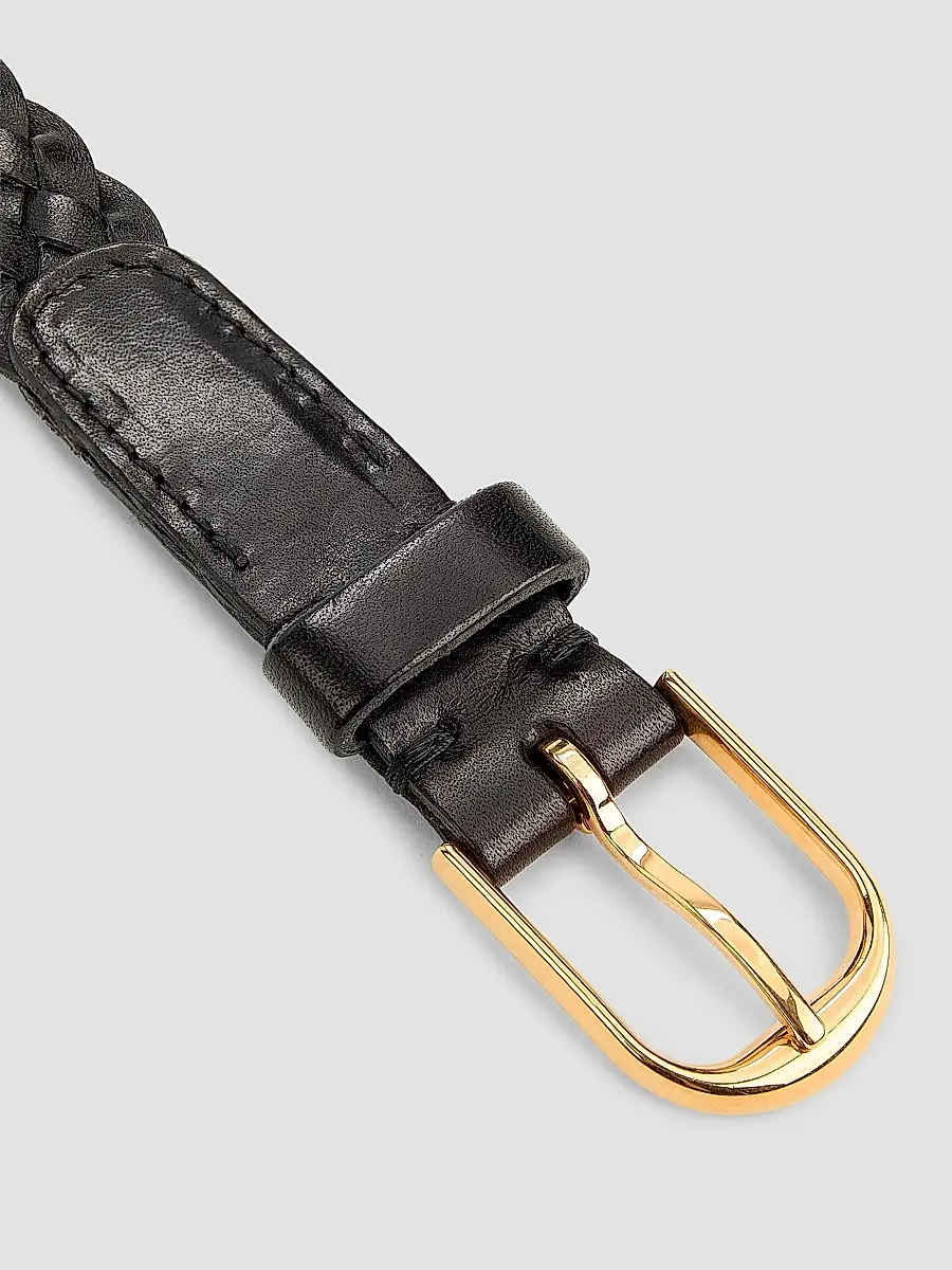Nili Lotan Women's Jane Braided Leather Belt | Thumbnail 3