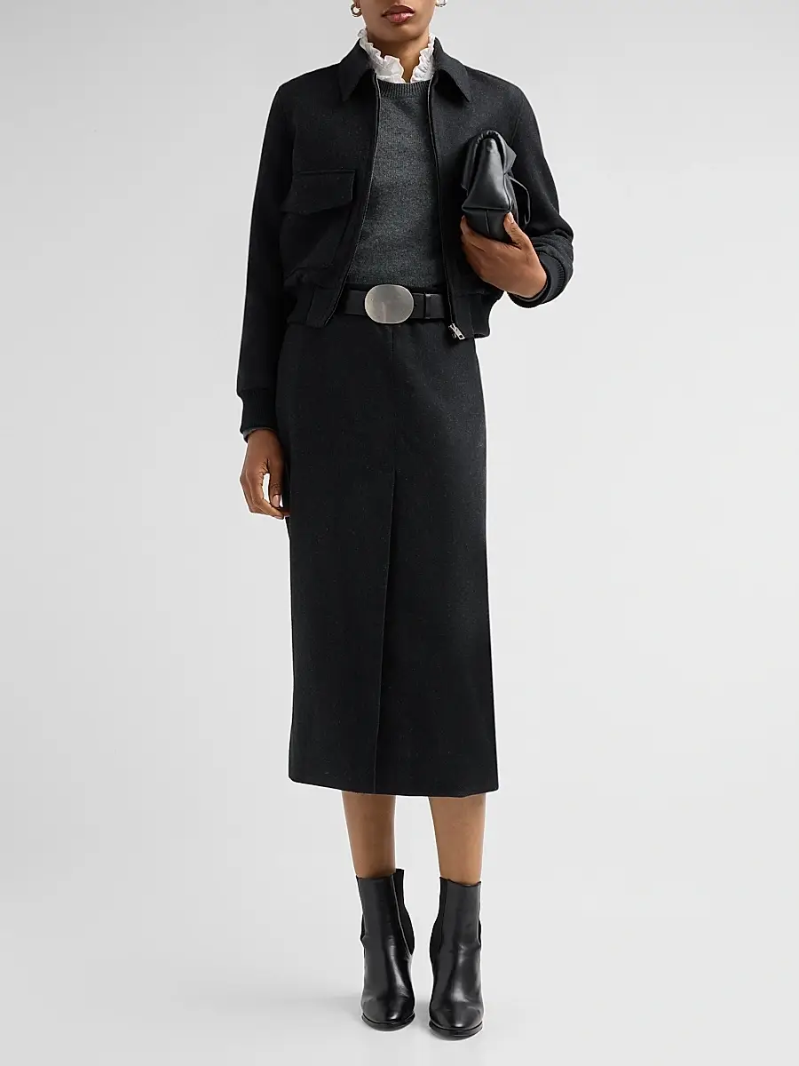 Nili Lotan Women's Mariha Wool Midi Skirt | Thumbnail 2 Nili Lotan Women's Mariha Wool Midi Skirt | Thumbnail 2