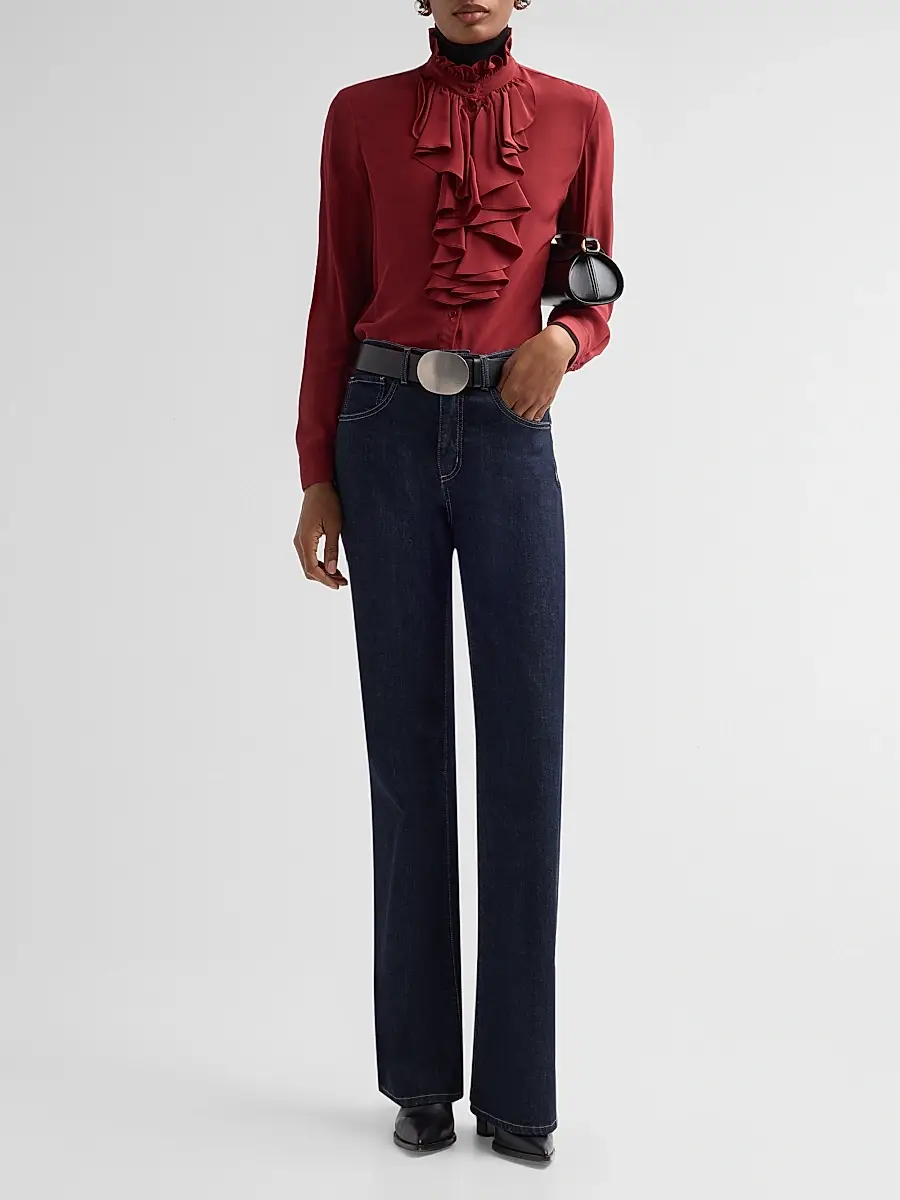 Nili Lotan Women's Lily Silk Ruffle Blouse | Thumbnail 2 Nili Lotan Women's Lily Silk Ruffle Blouse | Thumbnail 2