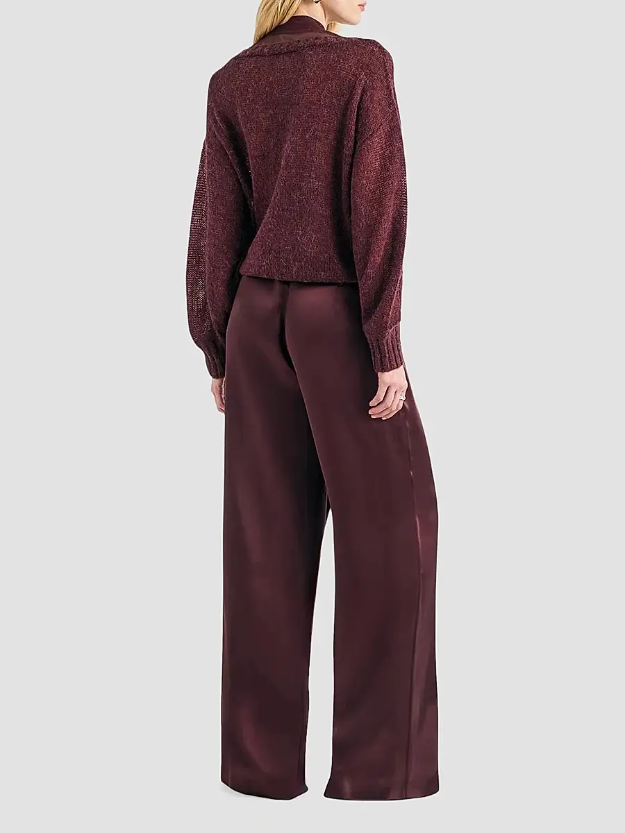 SEROYA Women's Camryn Draped Satin Pants | Thumbnail 3 SEROYA Women's Camryn Draped Satin Pants | Thumbnail 3