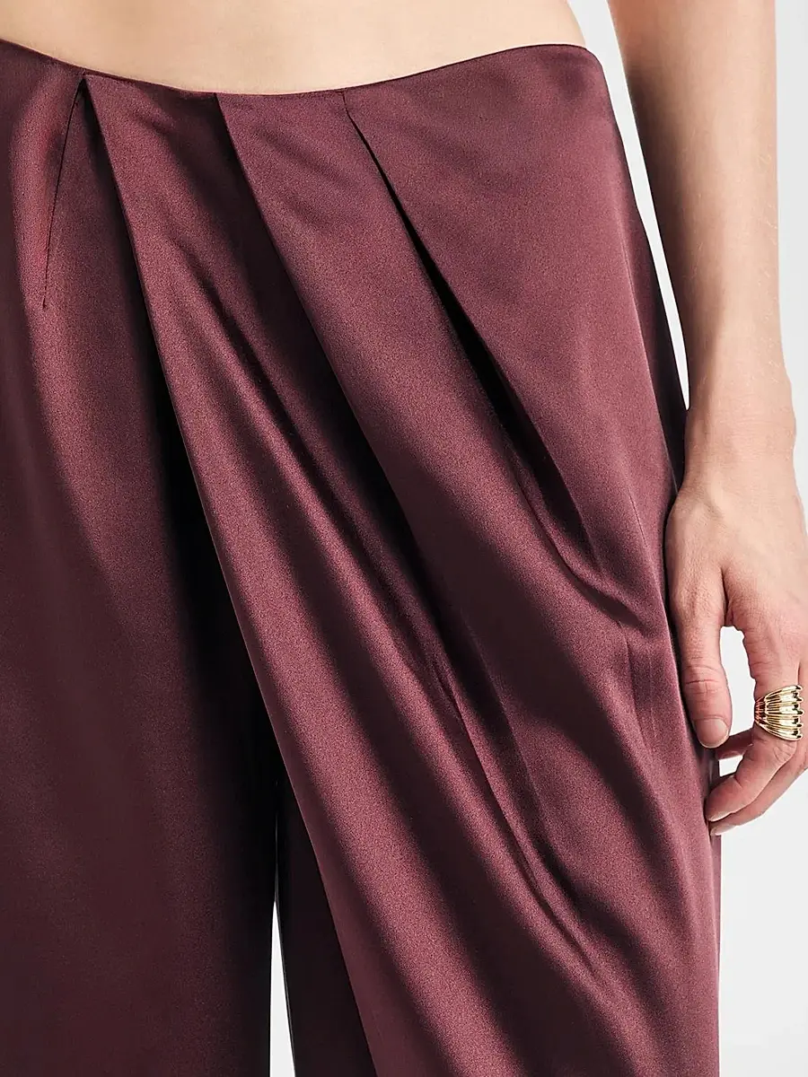 SEROYA Women's Camryn Draped Satin Pants | Thumbnail 5 SEROYA Women's Camryn Draped Satin Pants | Thumbnail 5