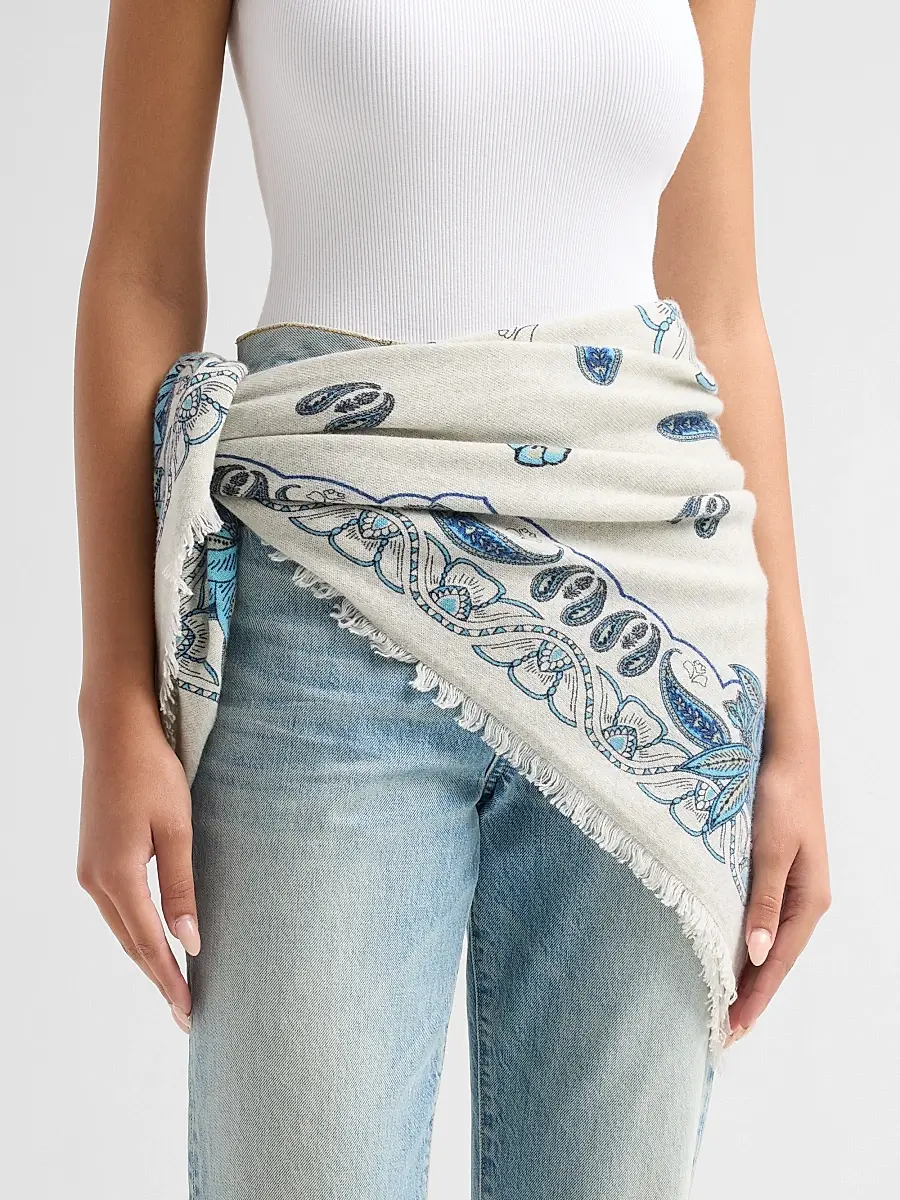 Johnny Was Women's Athene Wool-Cashmere Fringe Scarf | Thumbnail 3 Johnny Was Women's Athene Wool-Cashmere Fringe Scarf | Thumbnail 3