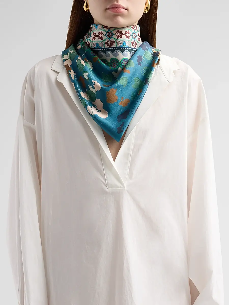 Johnny Was Women's Descanso Printed Silk Scarf | Thumbnail 3 Johnny Was Women's Descanso Printed Silk Scarf | Thumbnail 3