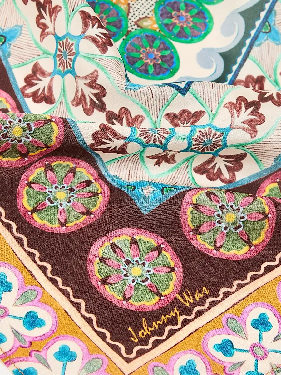 Johnny Was Women's Descanso Printed Silk Scarf | Thumbnail 4 Johnny Was Women's Descanso Printed Silk Scarf | Thumbnail 4